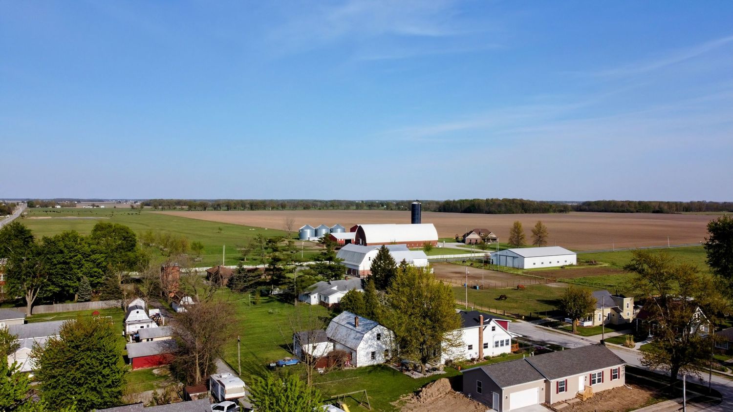 Aerial view of Cygnet Ohio farmland