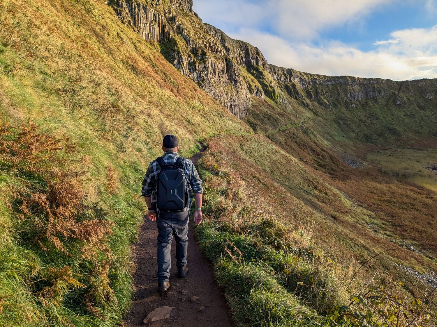Walking the path at the Giant's Causeway in Ireland
