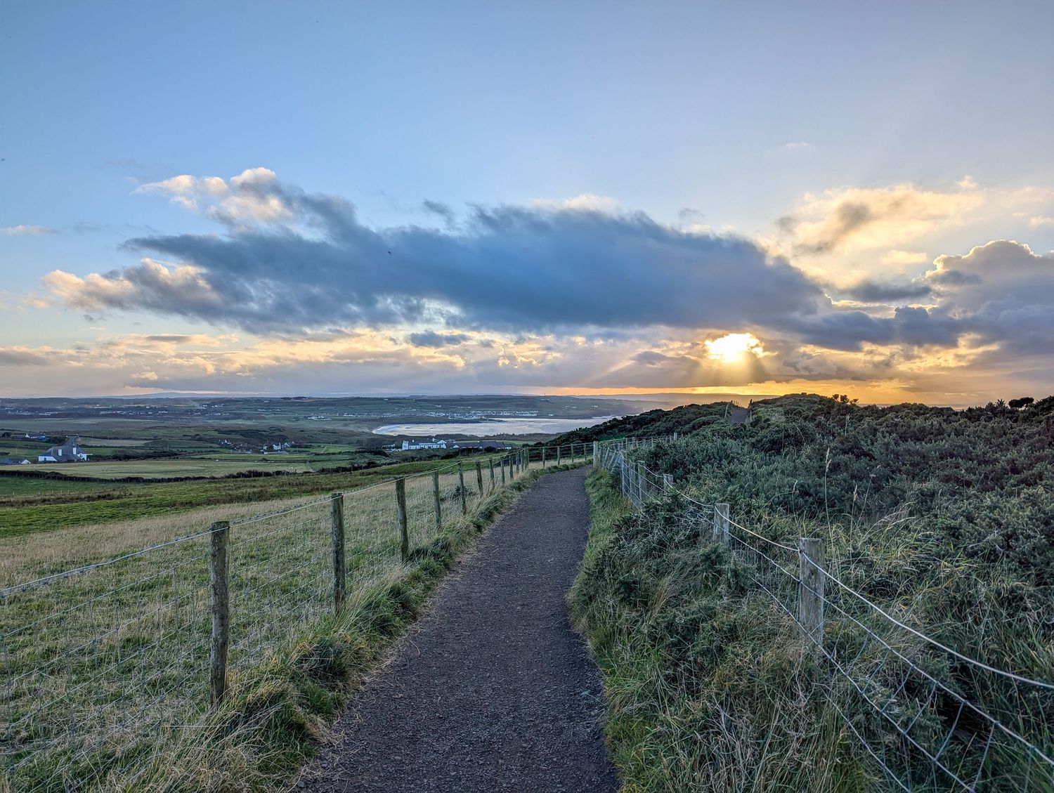 A trail above the Giant's Causeway in Ireland