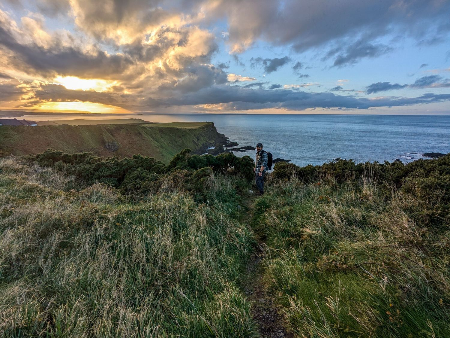 A photographer above Giant's Causeway Ireland