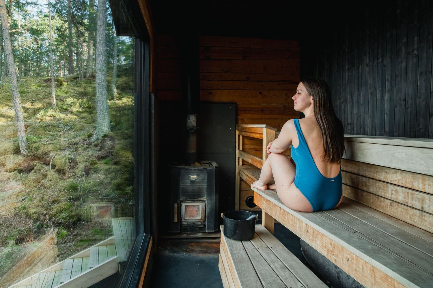 marketing/ branding photo for an island in the Finnish Archipelago. Freelance based work as lifestyle and brand photographer. Sauna.