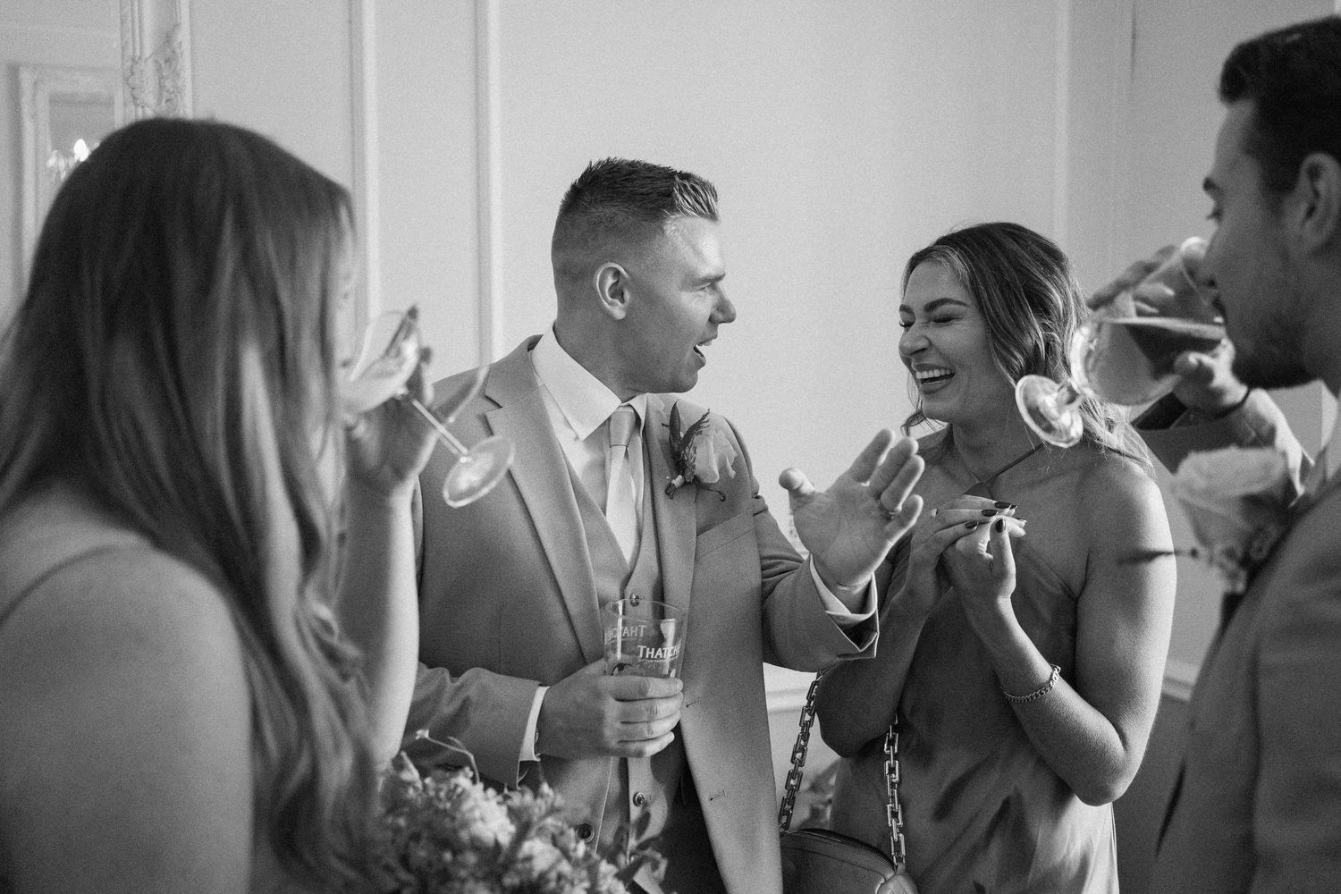 Black and white photo sequence showing couples dancing together at what appears to be a social dance event.