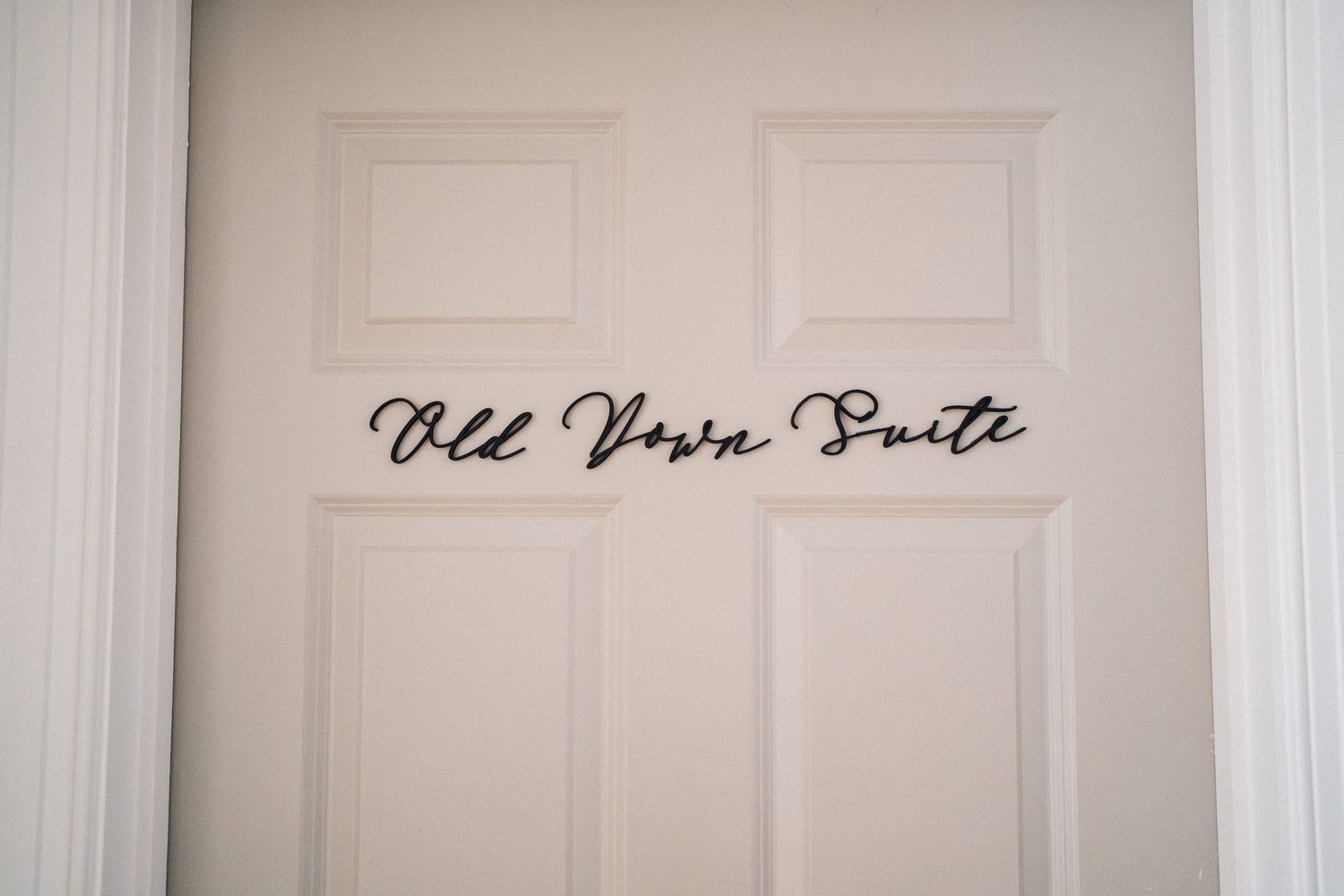 Black text reading 'All Your Fault' written on a white paneled door.