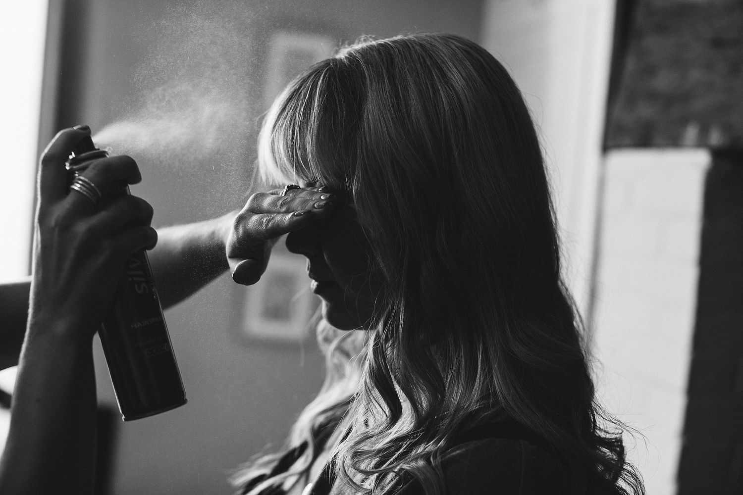 Series of silhouetted profile shots in black and white.