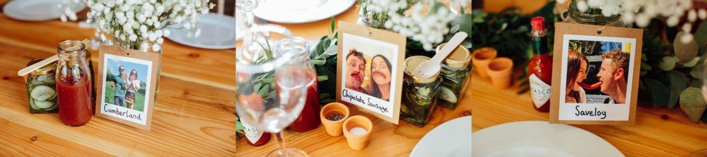 Wedding reception table settings with rustic decor and floral centerpieces.