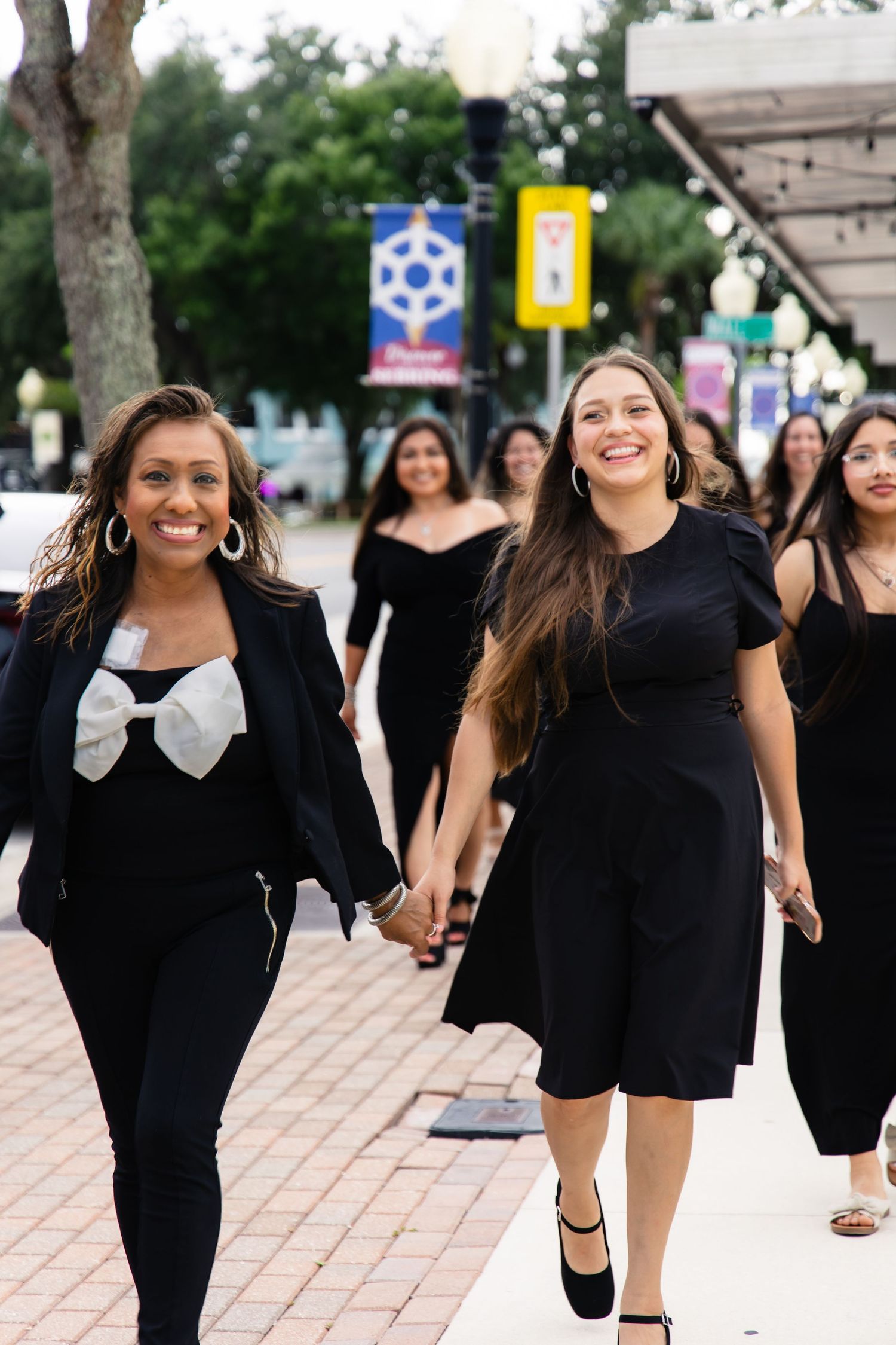 Group of ladies walking through Sebring, Florida