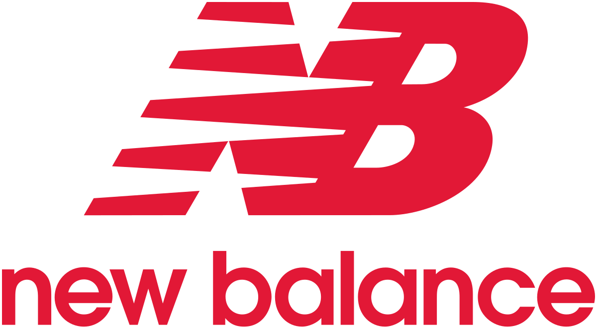Red New Balance sports brand logo and text on white background.