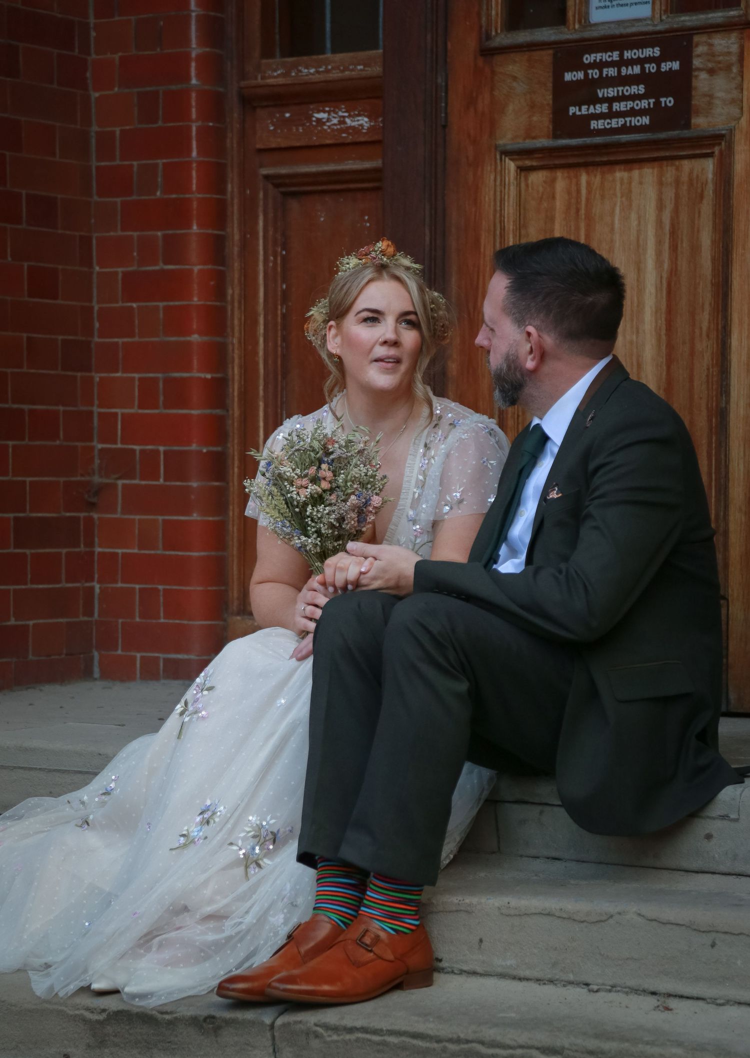 Crewe Registry Office, intimate moments for bridal couple. Ruby Salmon Photography