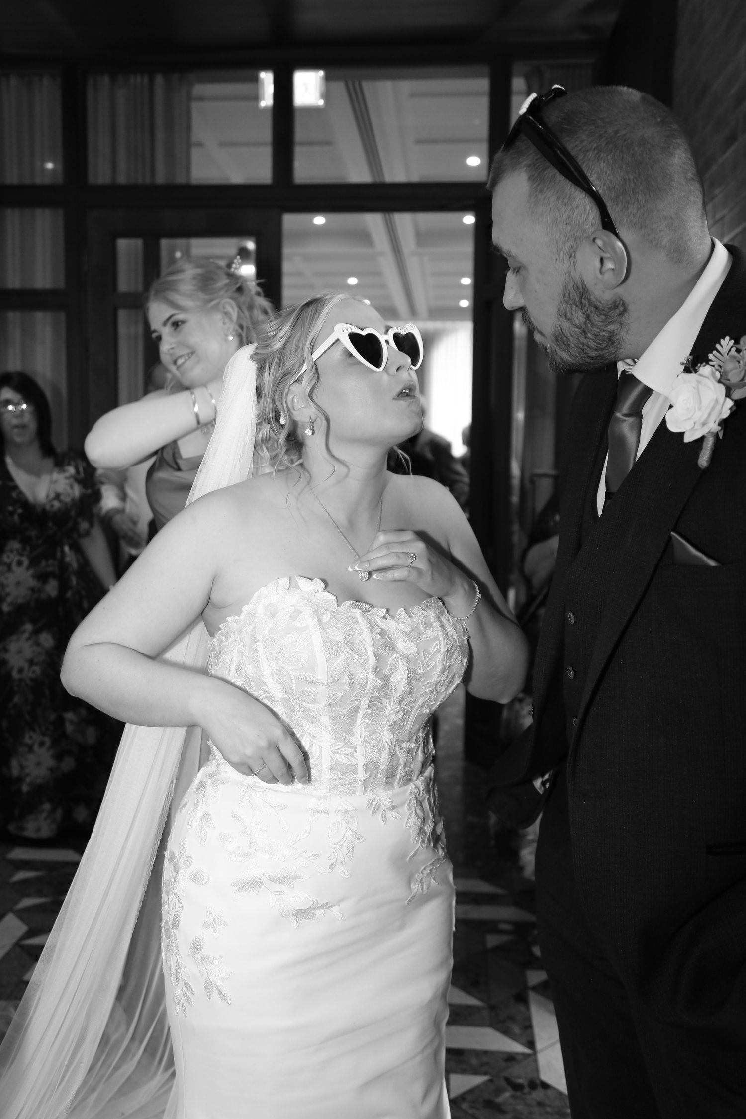 Candid shot of bridal couple, UK wedding photographer, Ruby Salmon Photography