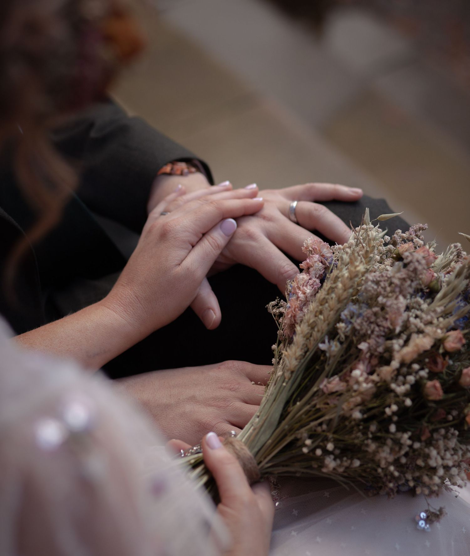 Bridal couple holding hands, Ruby Salmon Photography