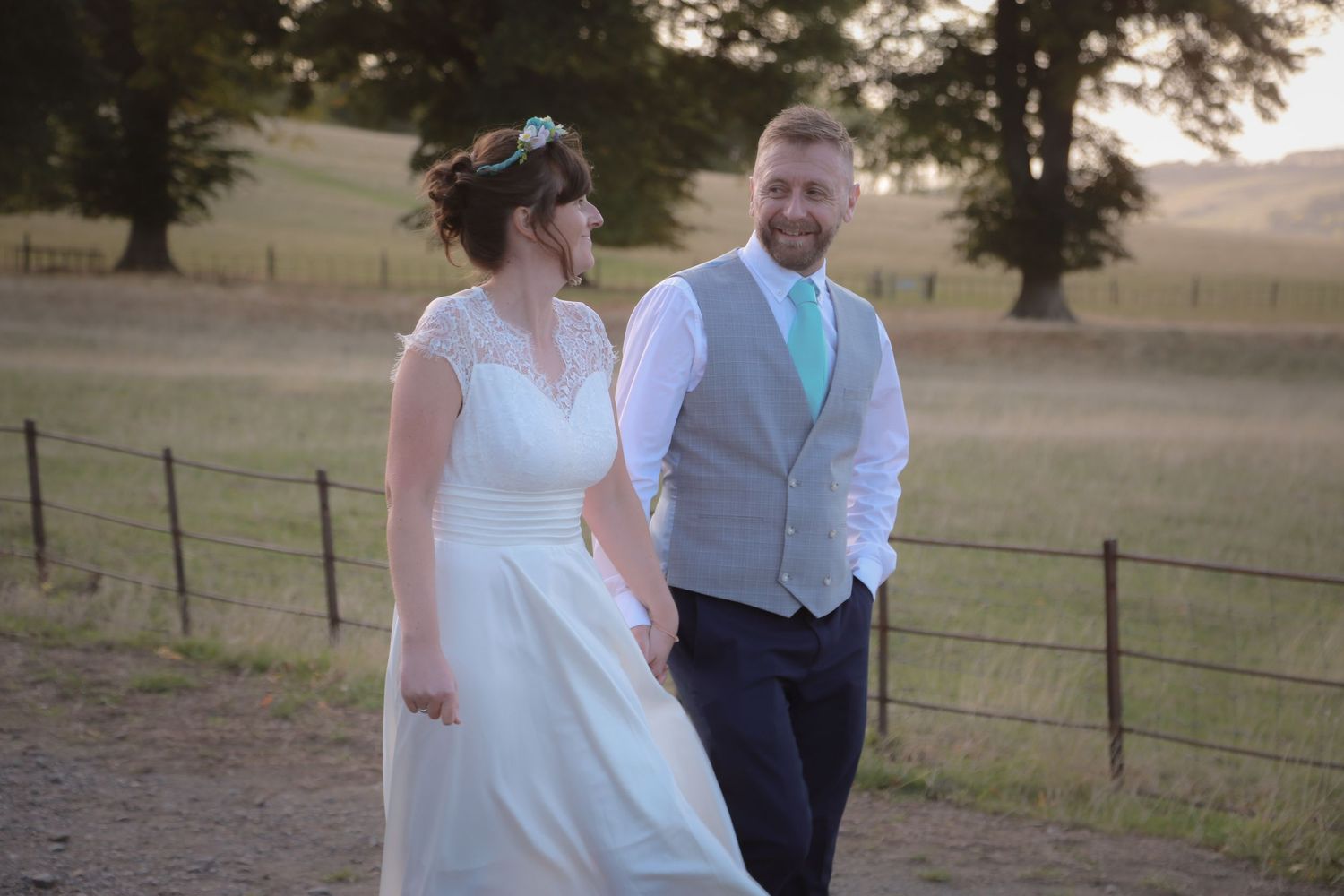 Sunset wander, romantic wedding photography by Ruby Salmon Photography