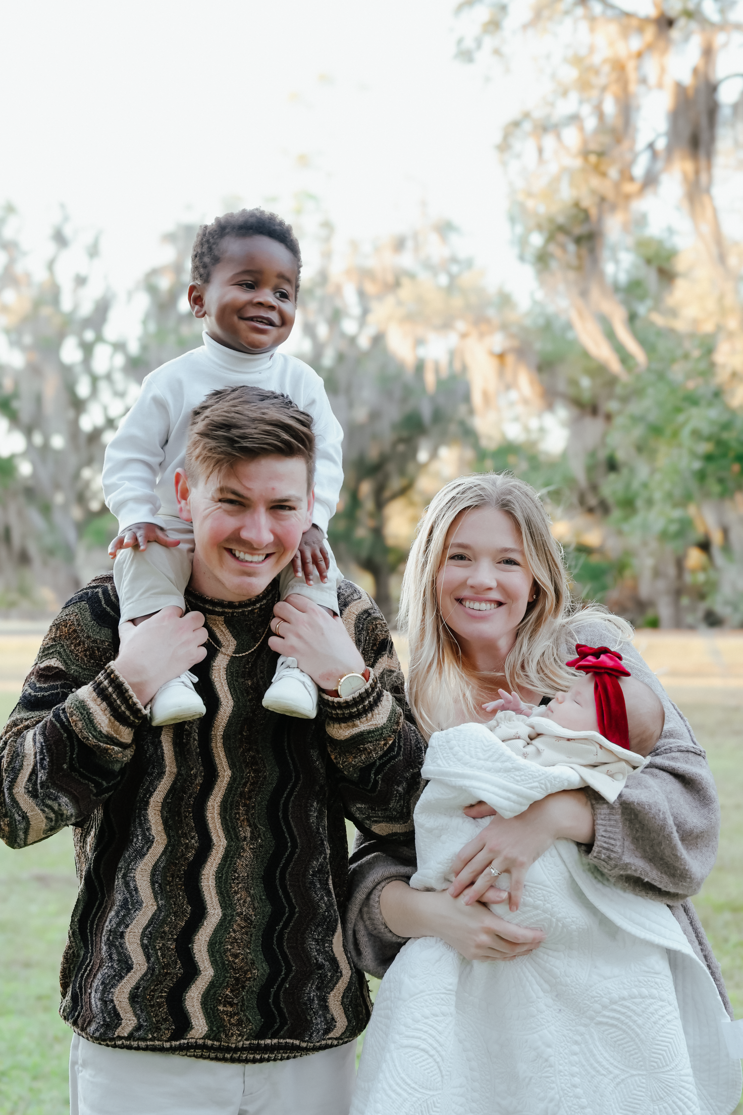 Family Session at Sunset in Mandeville, Louisiana