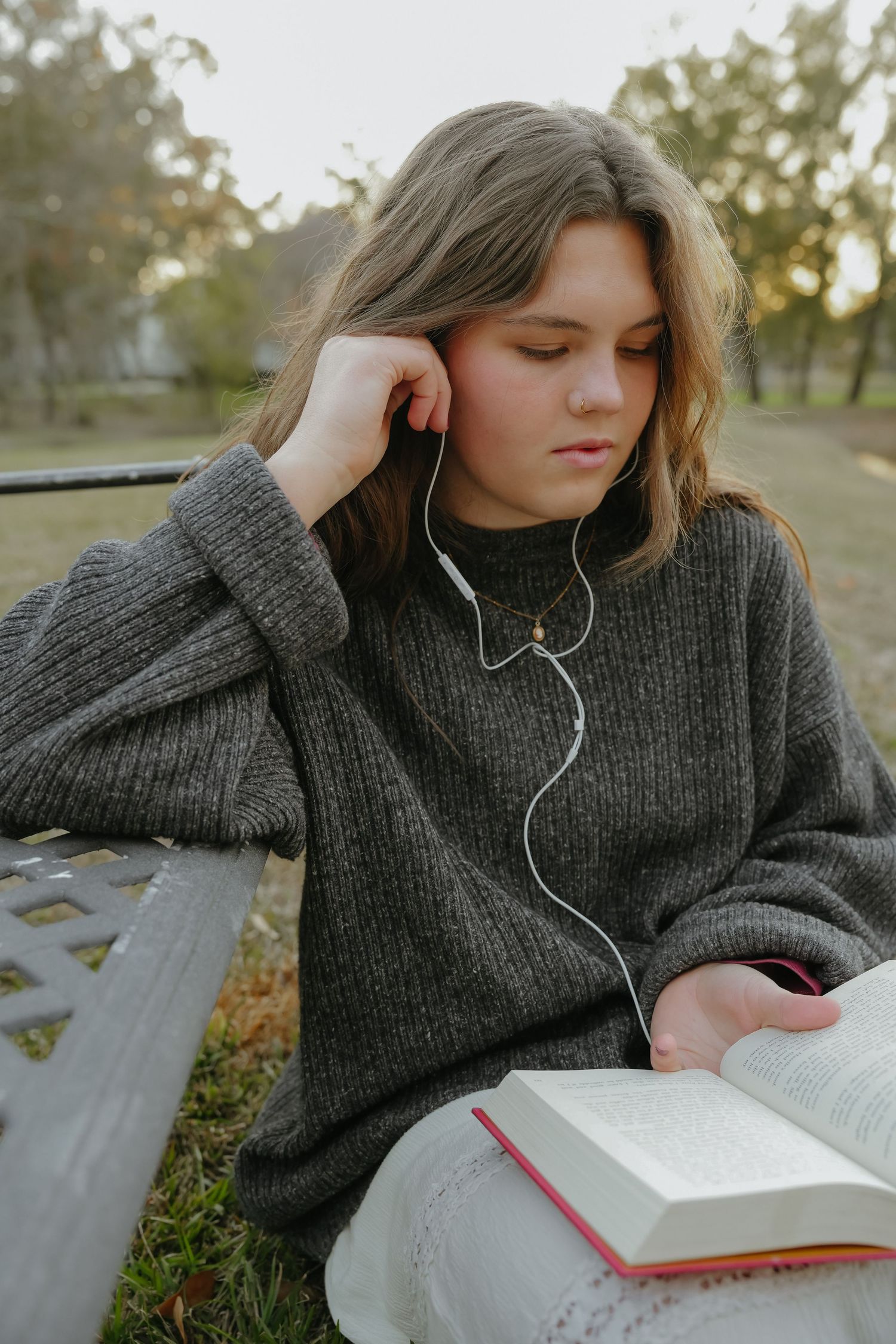 Portrait of Girl Reading a Book and Smiling in Louisiana