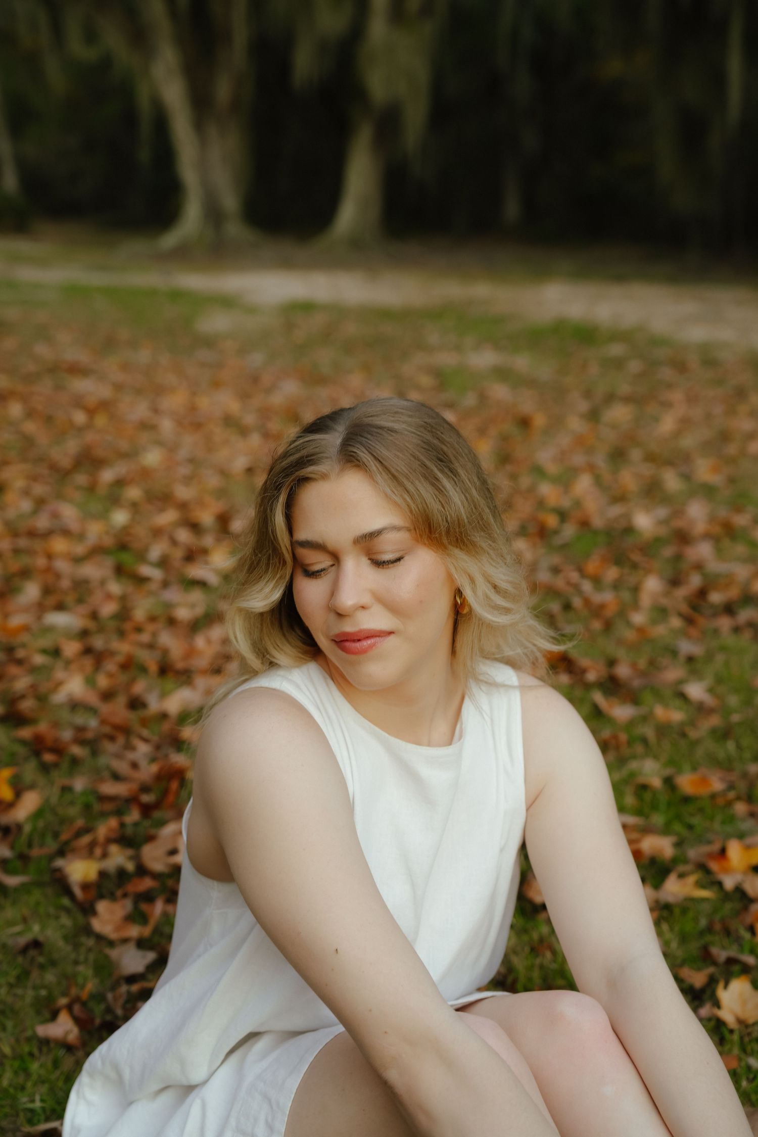 Portrait Session Among Fall Leaves in Louisiana