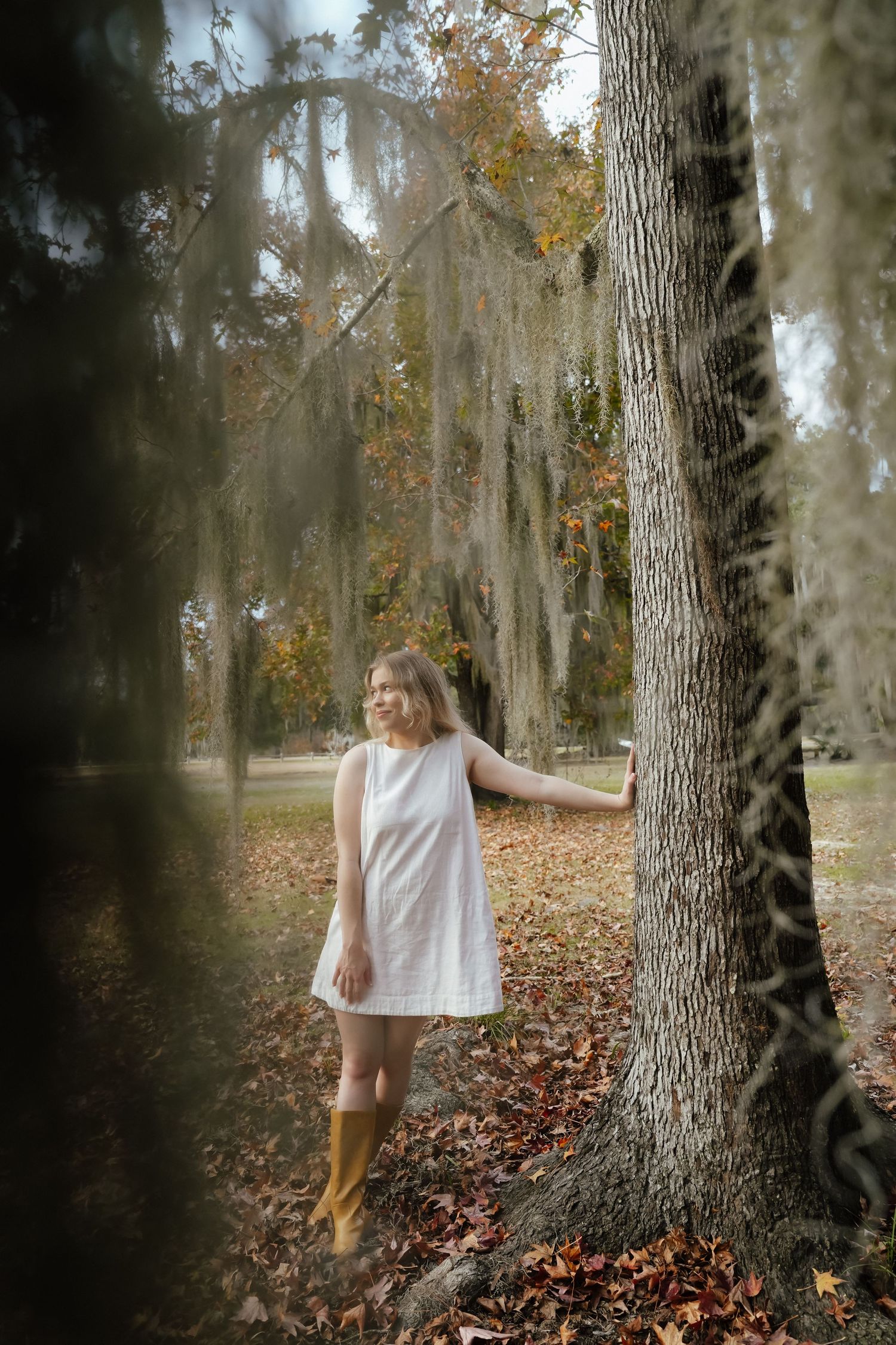 Portrait of Girl by Tree in Louisiana
