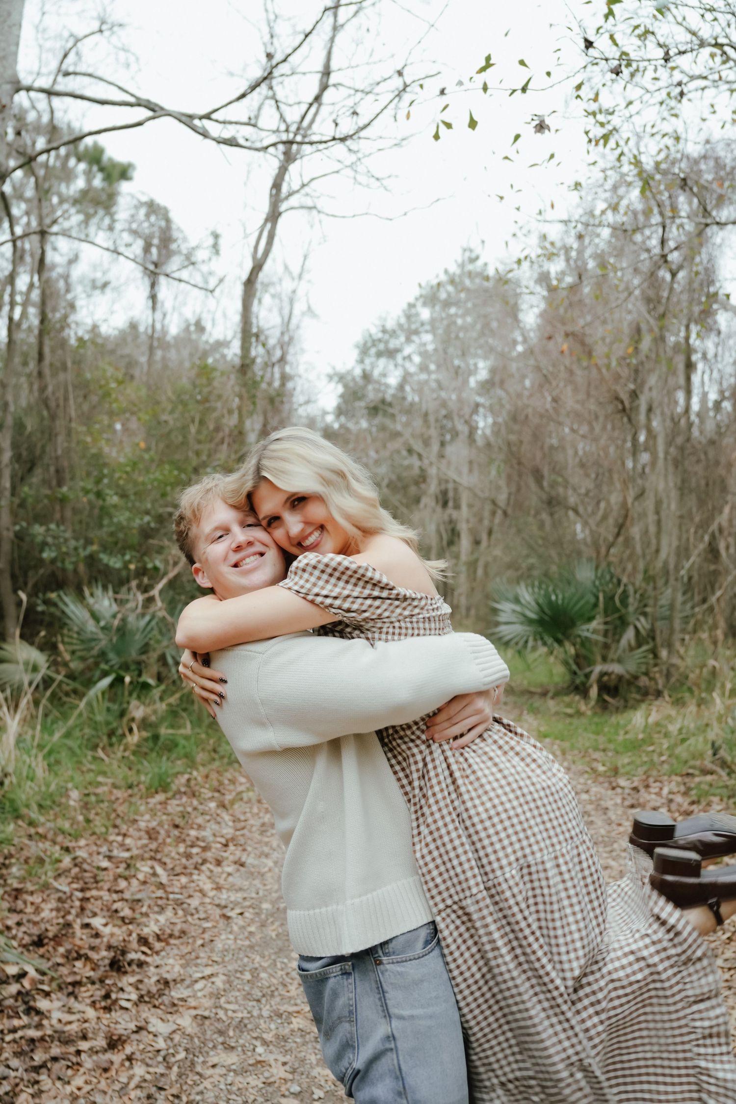 Couple Embracing and Smiling in Louisiana