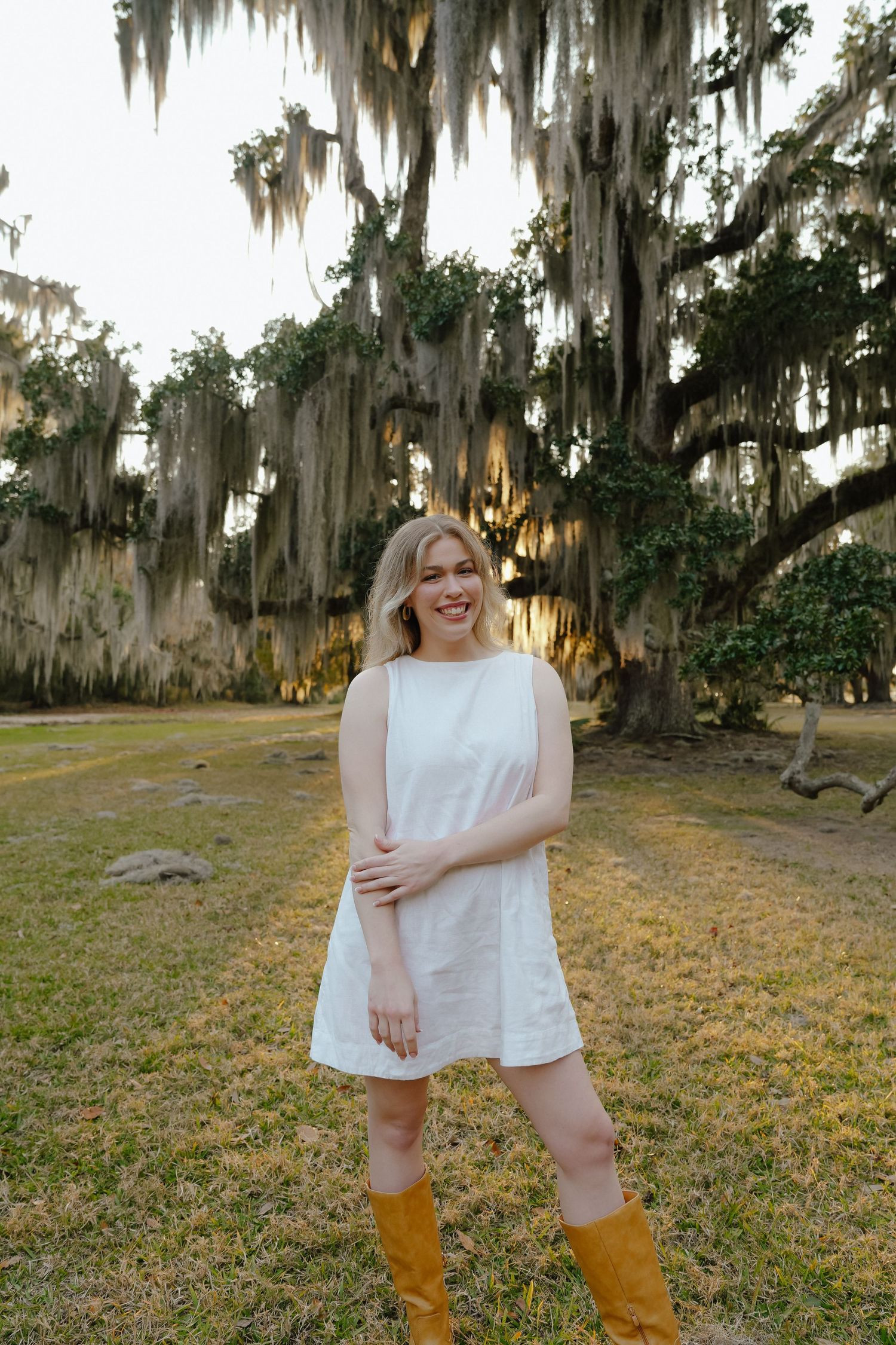 Portrait of Girl by Tree in Louisiana