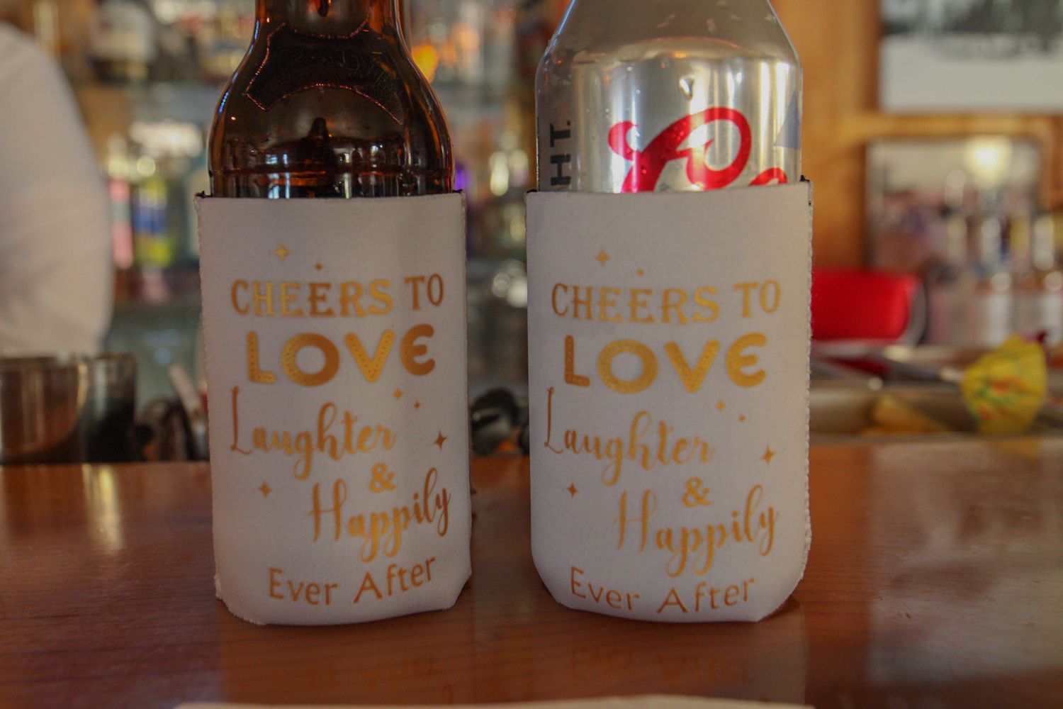 cheers to love, laughter, and happy ever after beer cozies
Kern County Photography
Tori Marie Photos
California Wedding Photographer