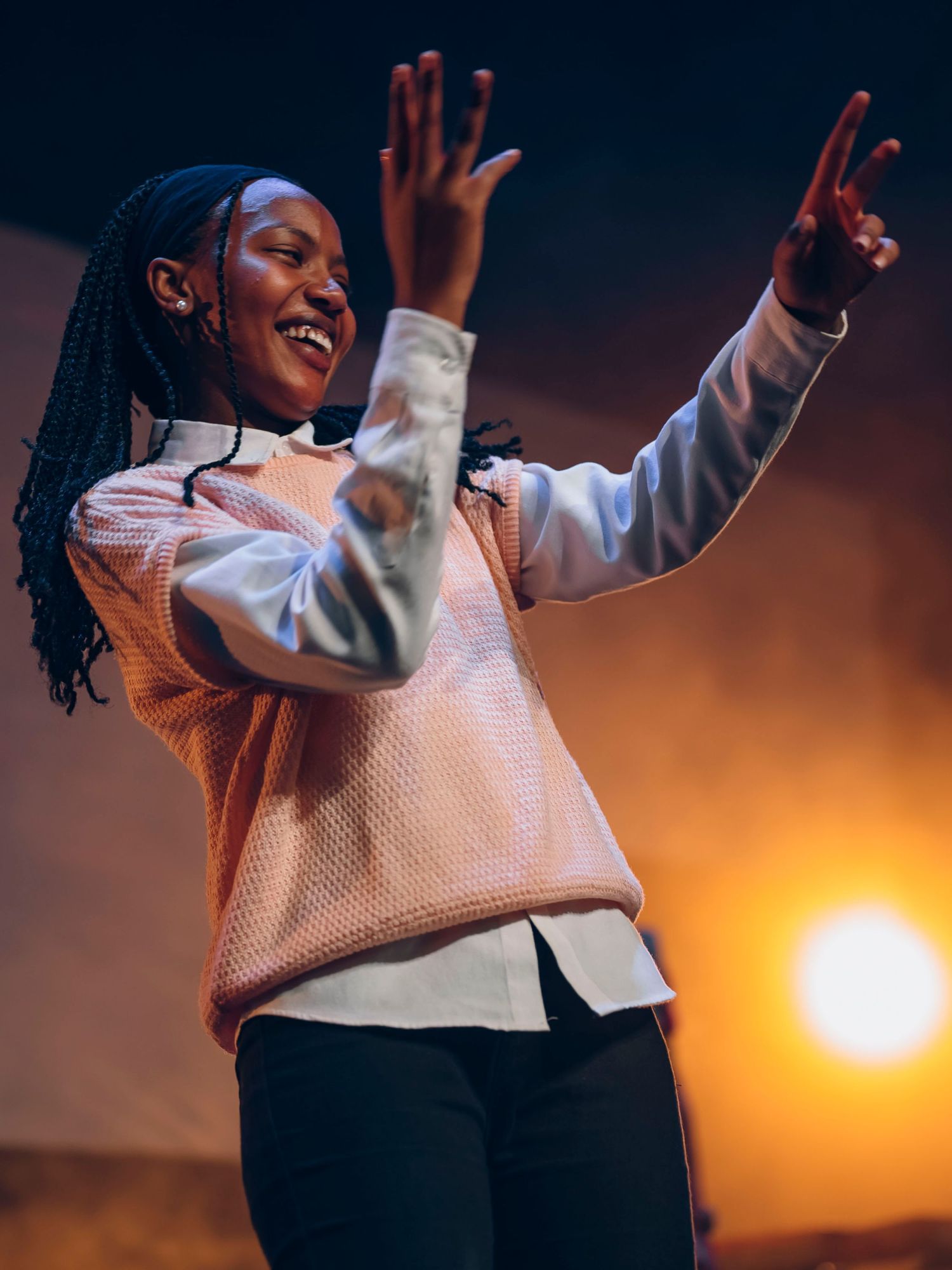 A portrait of a young lady dancing for the Lord.