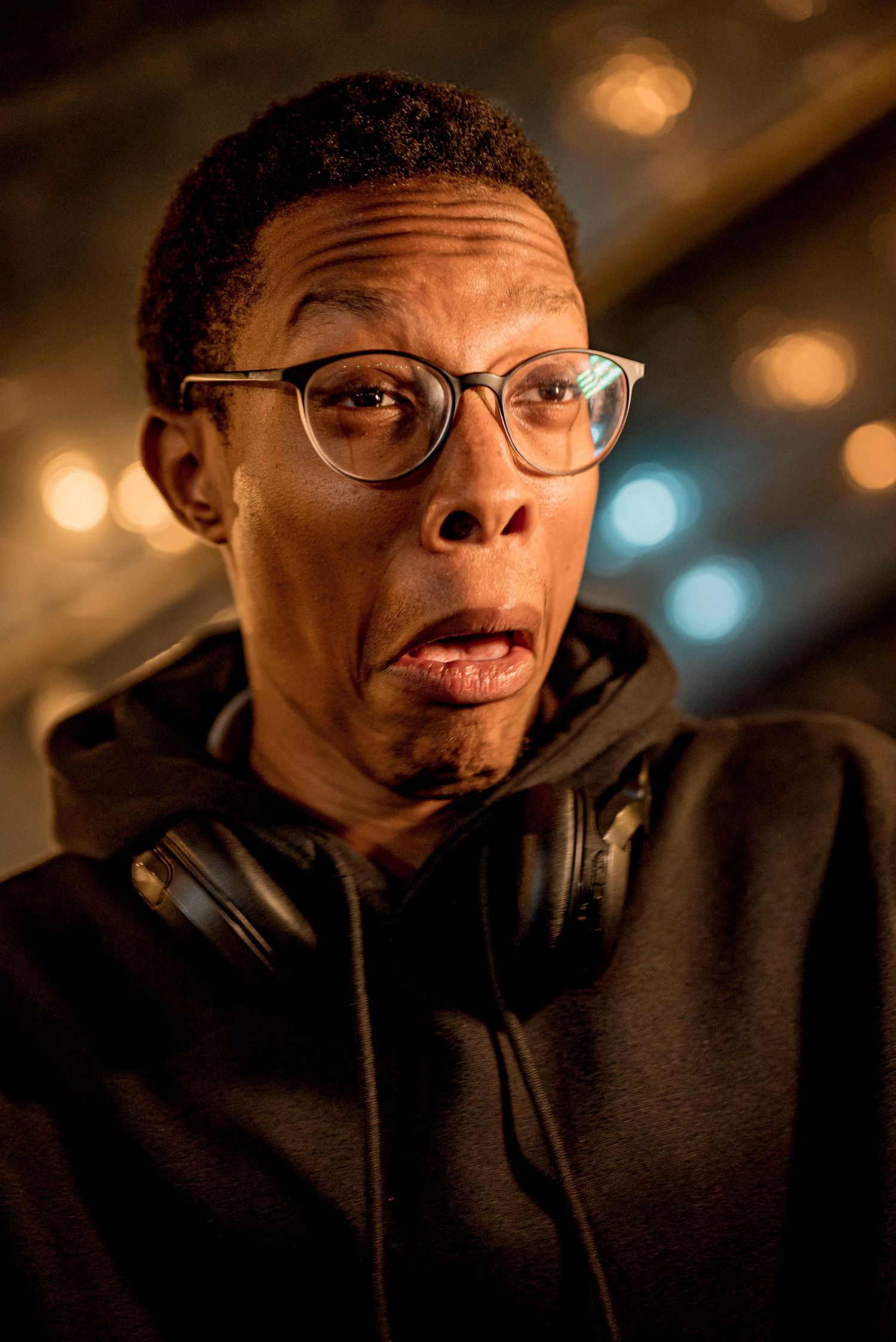 Young man surprised