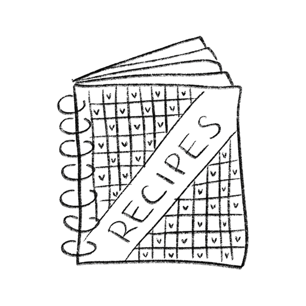 Black and white sketch of graph paper with a pen or pencil laying diagonally across it.