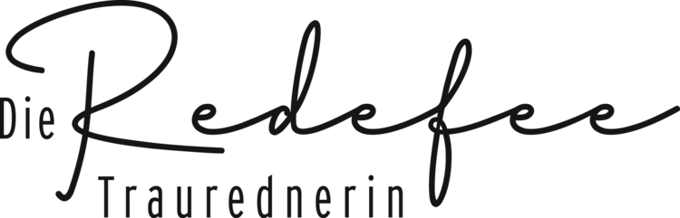 Black text logo reading 'Die Redefee Traurednerin' in script font.