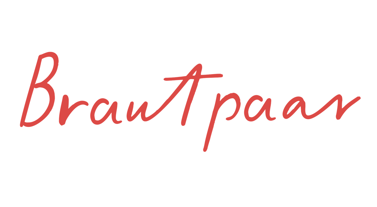 Red handwritten text spelling 'Brautpaar' in cursive lettering.