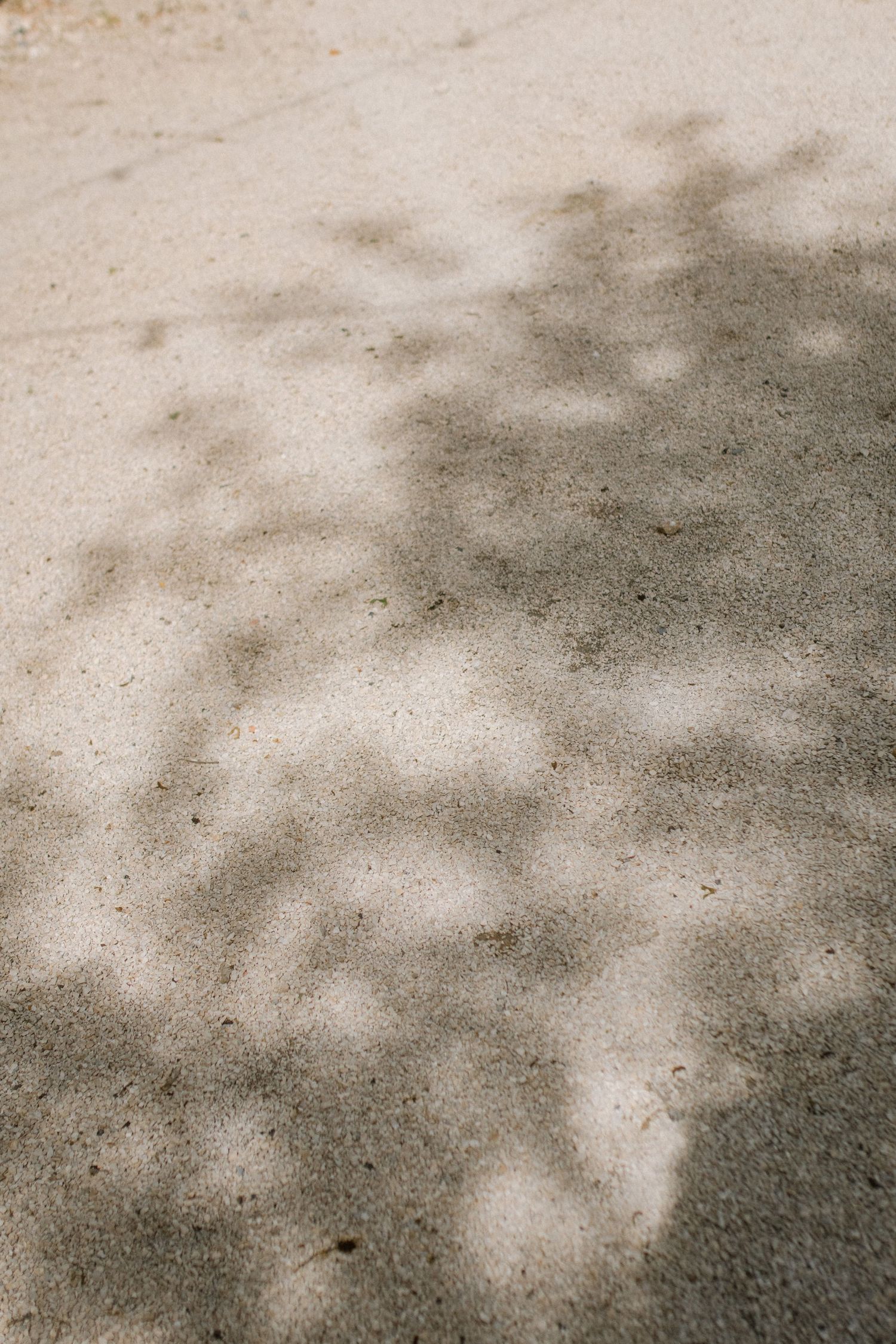 Abstract shadow patterns cast on textured concrete ground.
