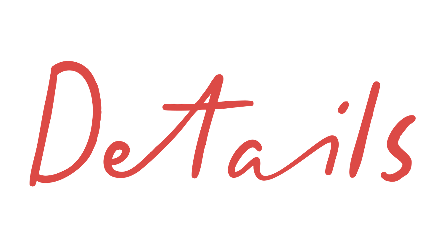 Elegant red cursive handwriting on white paper.