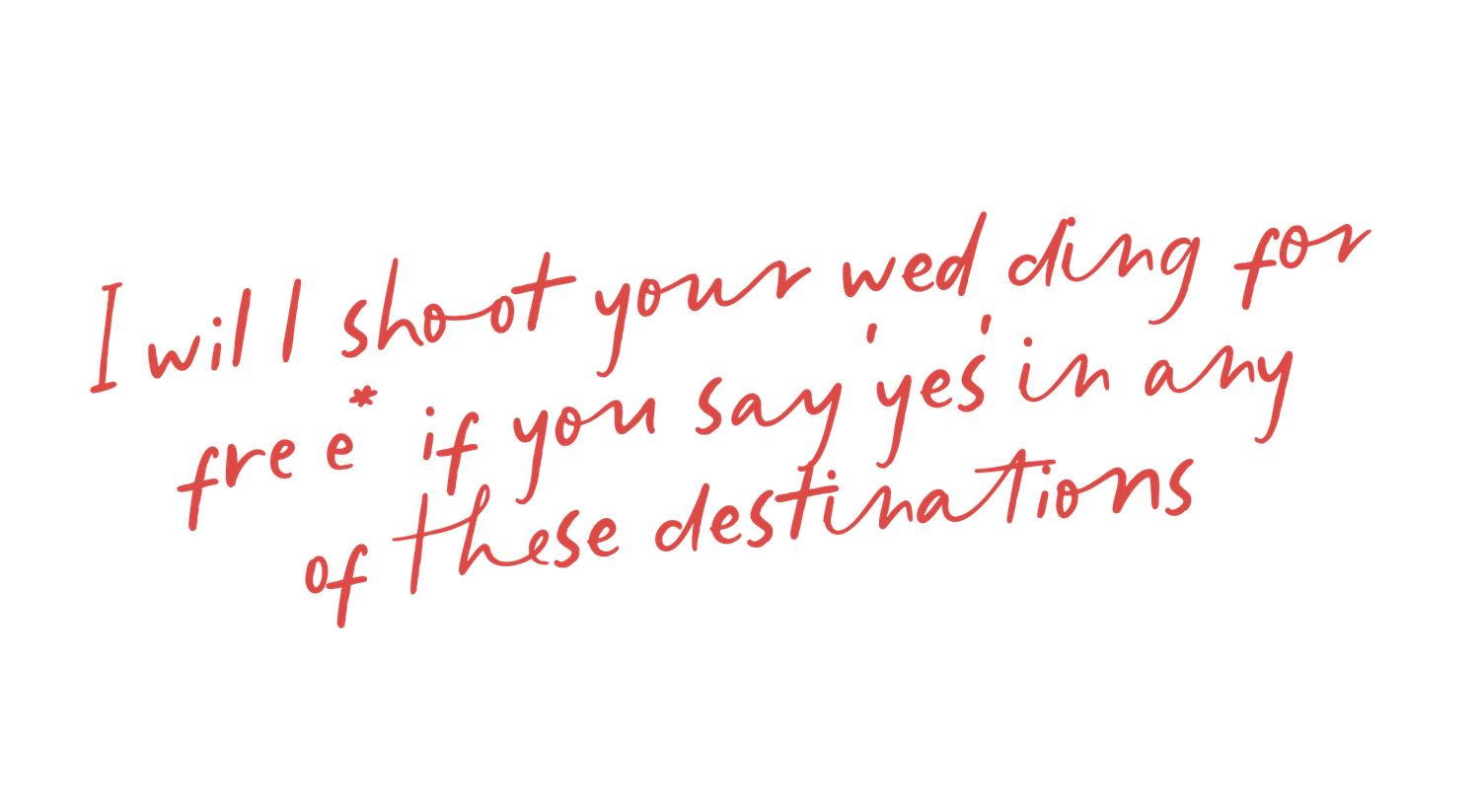 Handwritten red text on white paper showing cursive writing.