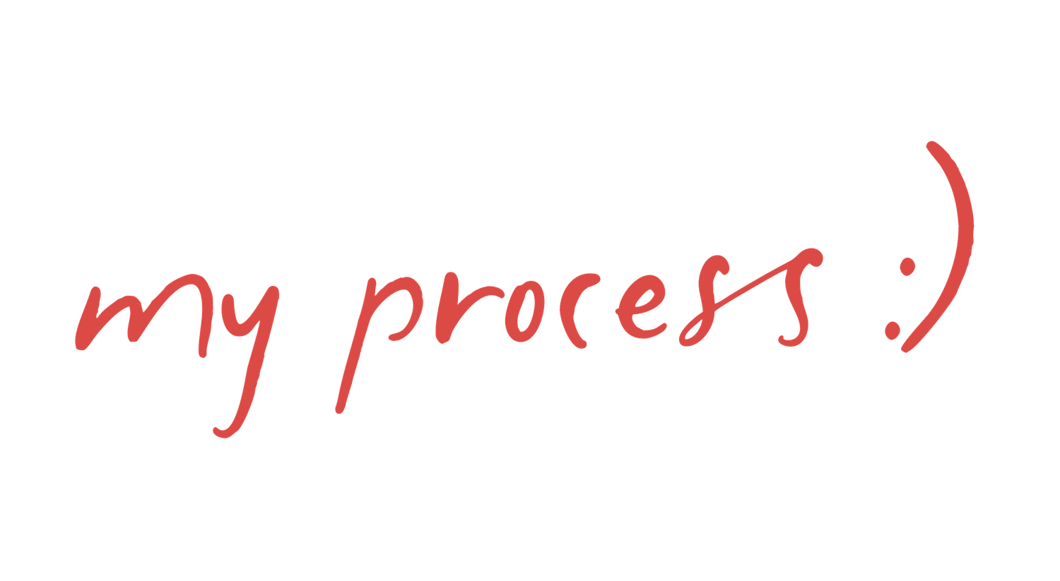 Handwritten red text on white paper.