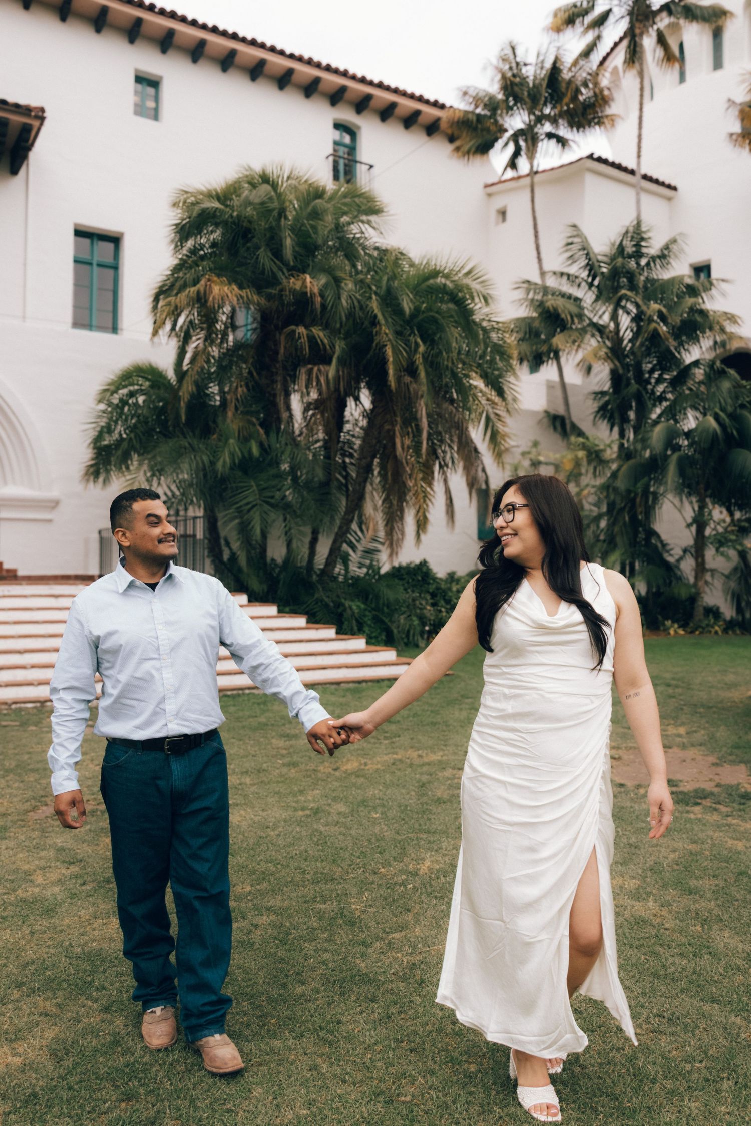 Santa Barbara CA Courthouse elopement photoshoot