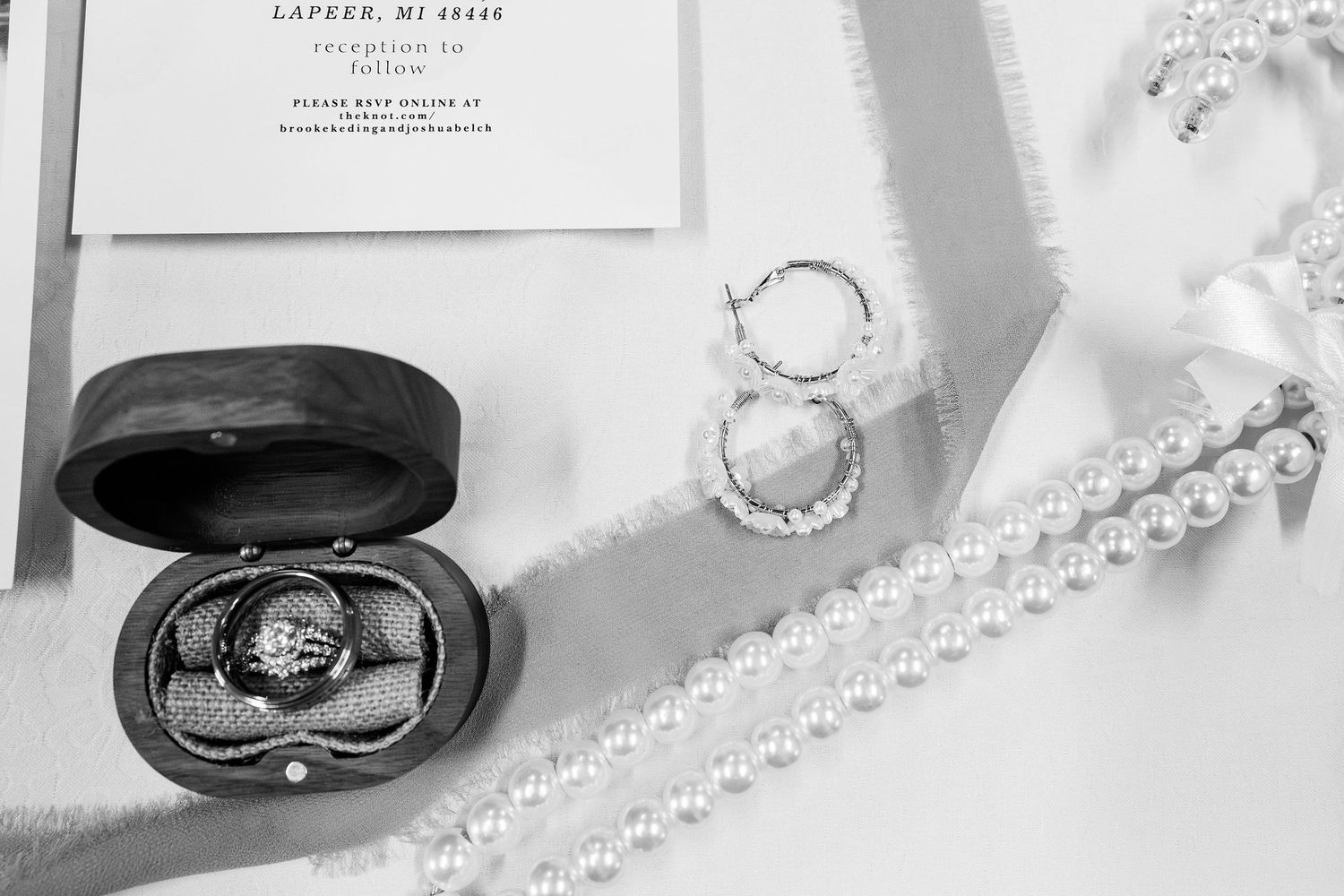 Detail photos of flat lay at Lapeer Country Club wedding in Michigan