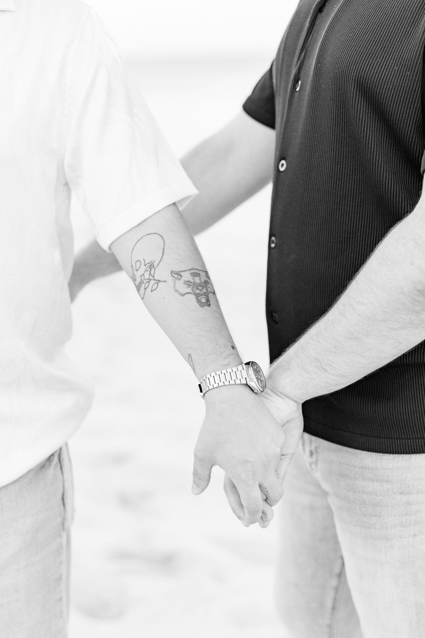 Detail photo of couple's hands and rings in North Miami Beach, Florida