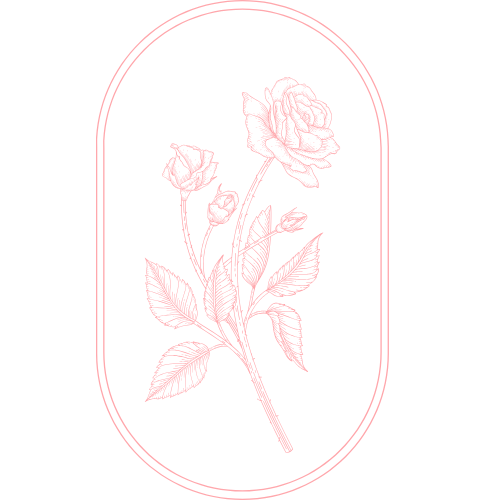 Graphic of rose inside a frame