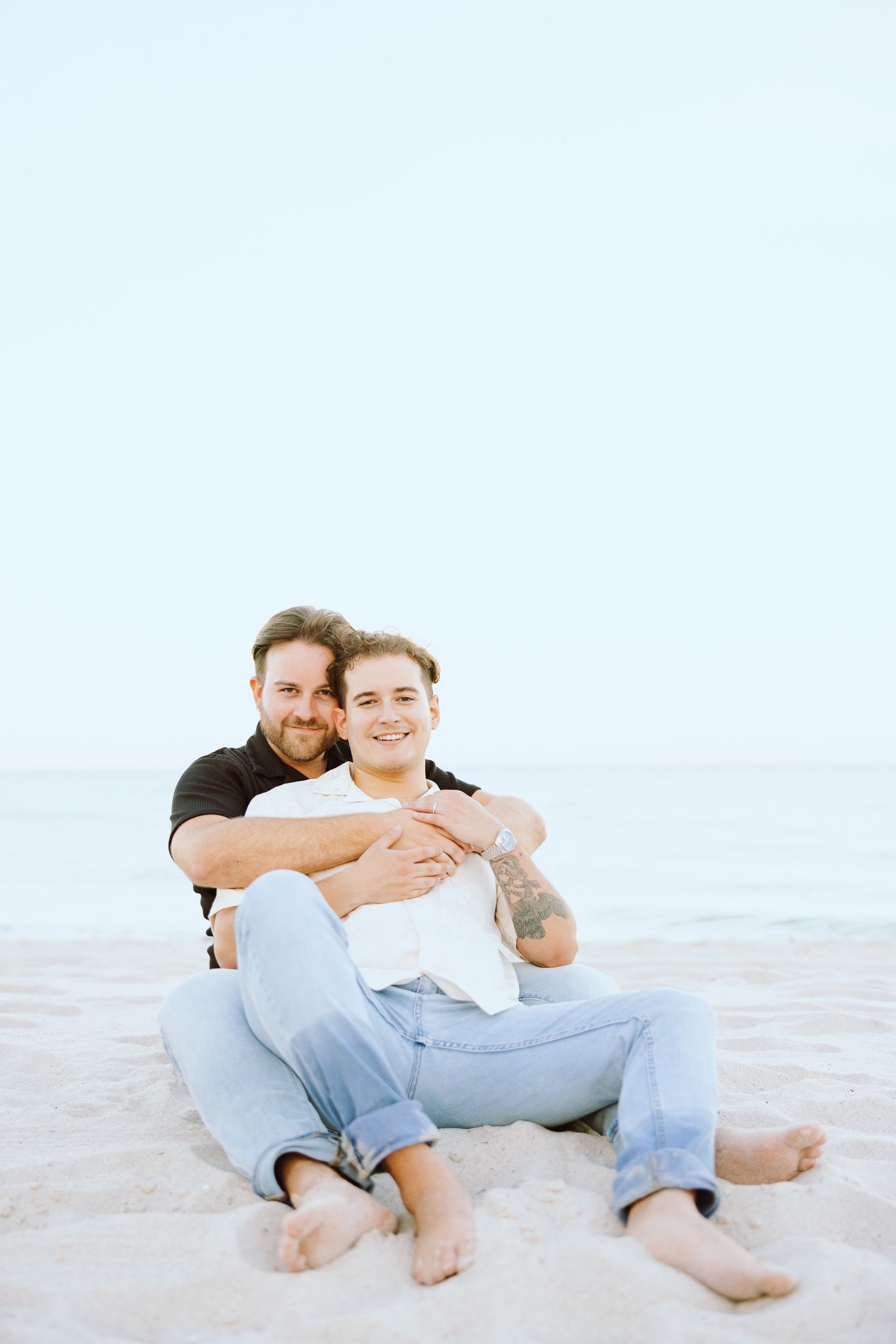 LGBTQ+ standing sitting on North Miami Beach in Florida