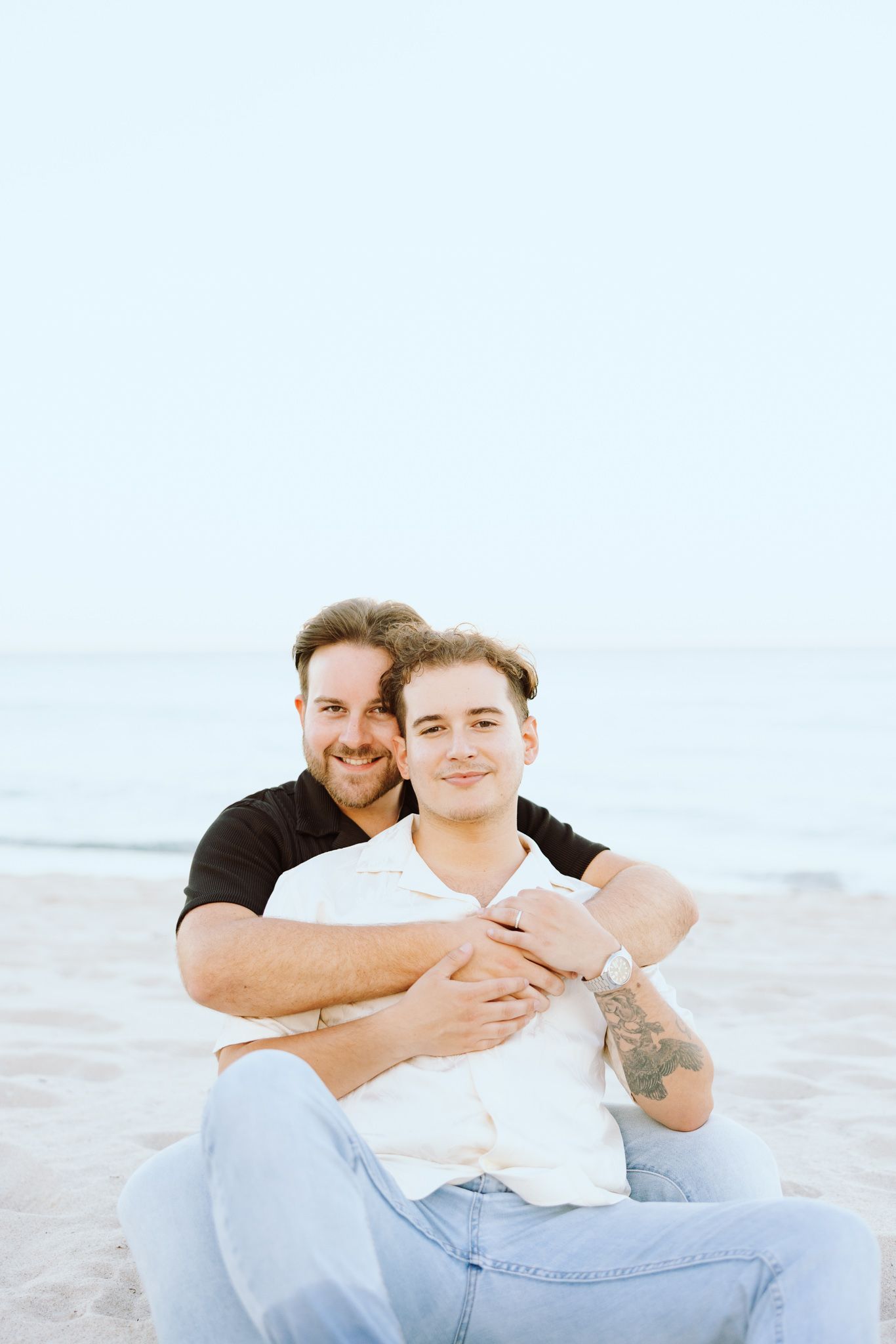 LGBTQ+ standing sitting on North Miami Beach in Florida