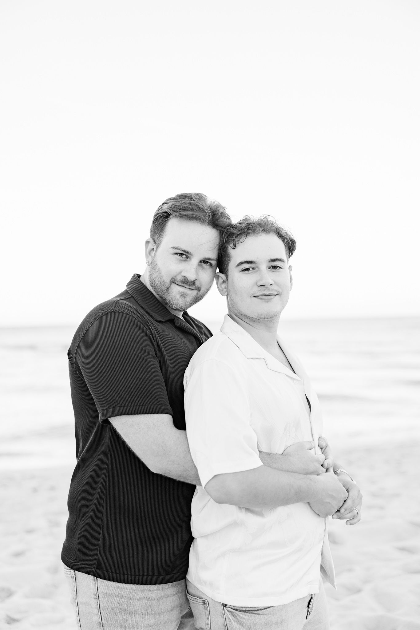 Gay couple embracing at North Miami Beach in Florida
