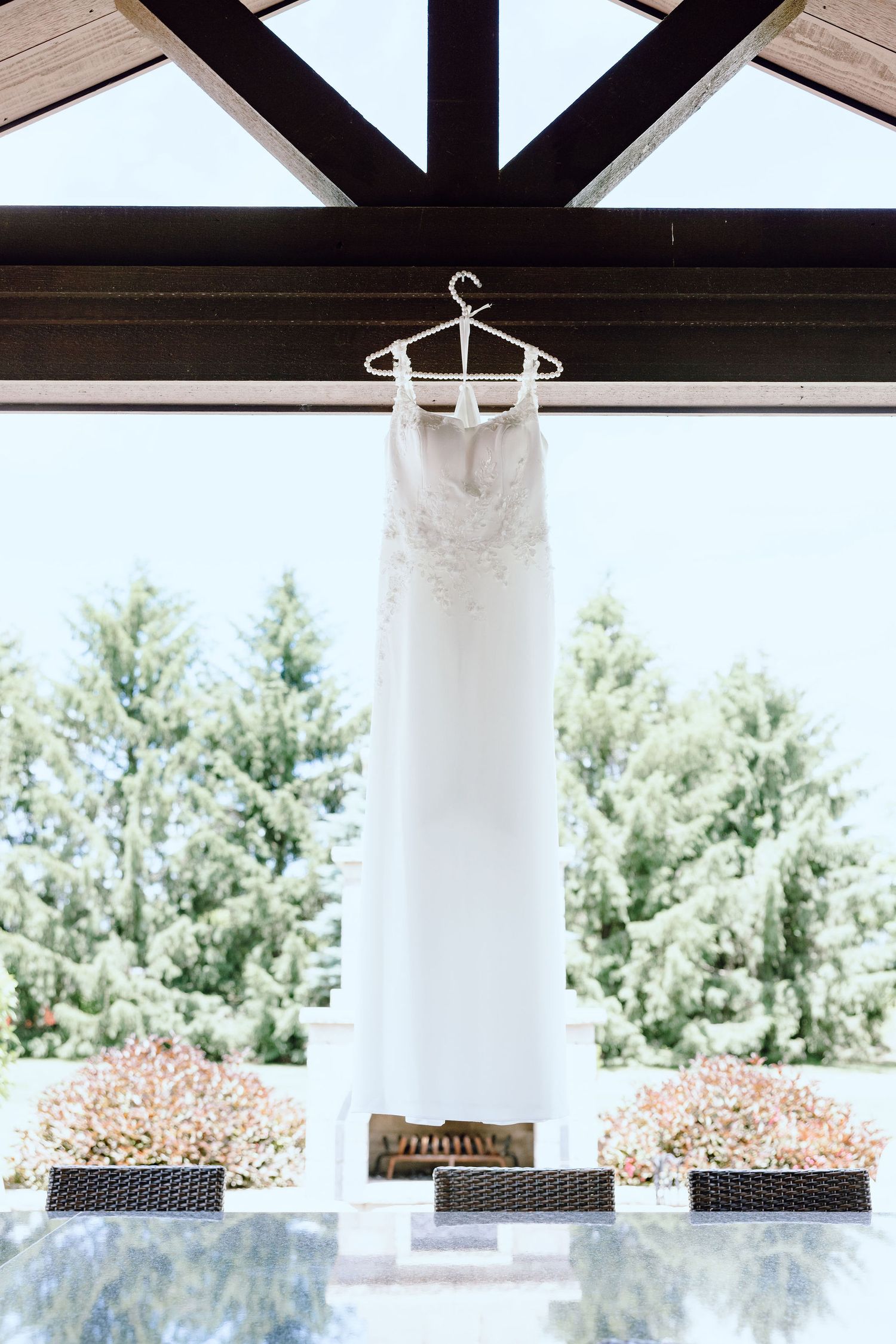 Detail photos of dress at Lapeer Country Club wedding in Michigan