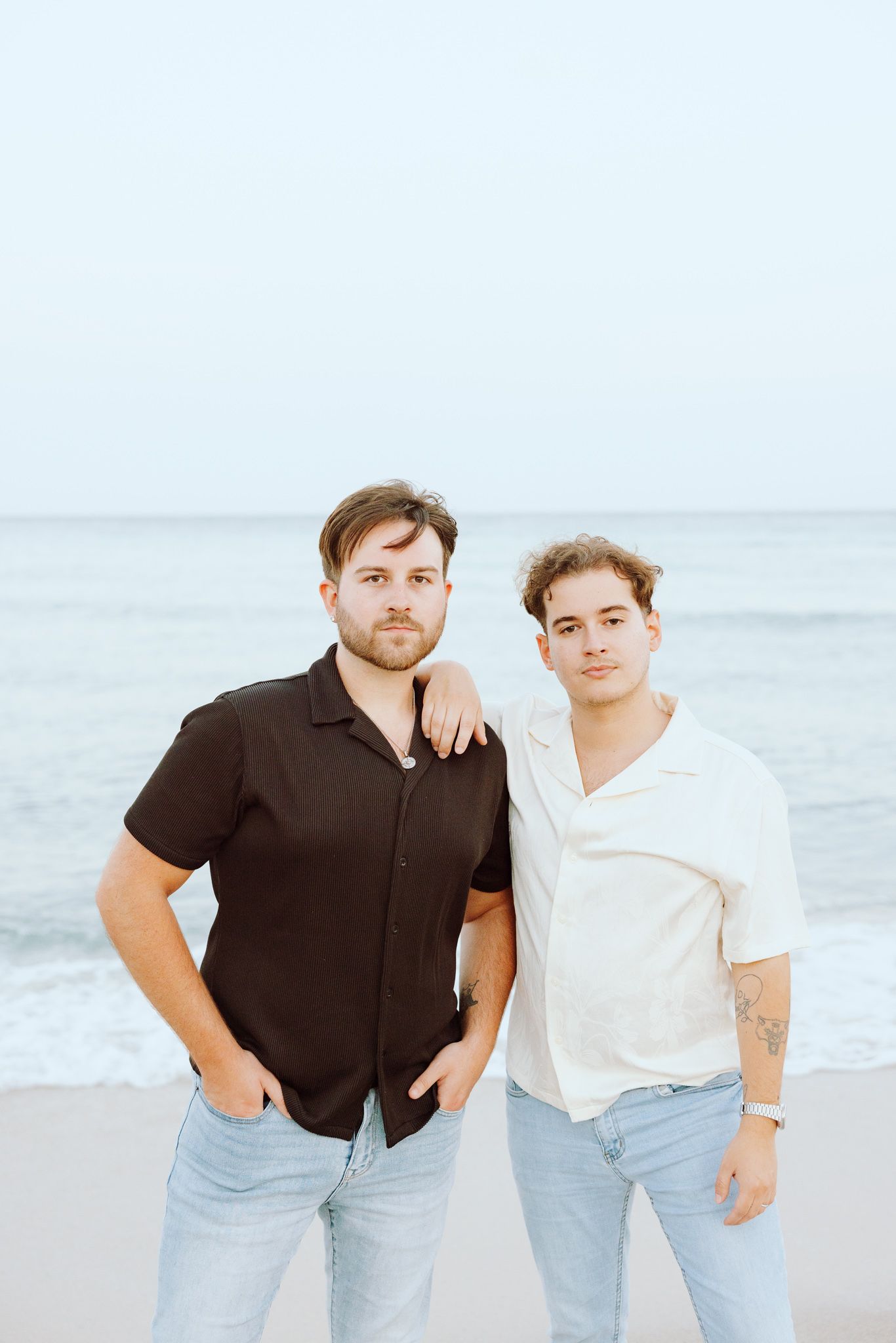 Gay couple embracing at North Miami Beach in Florida