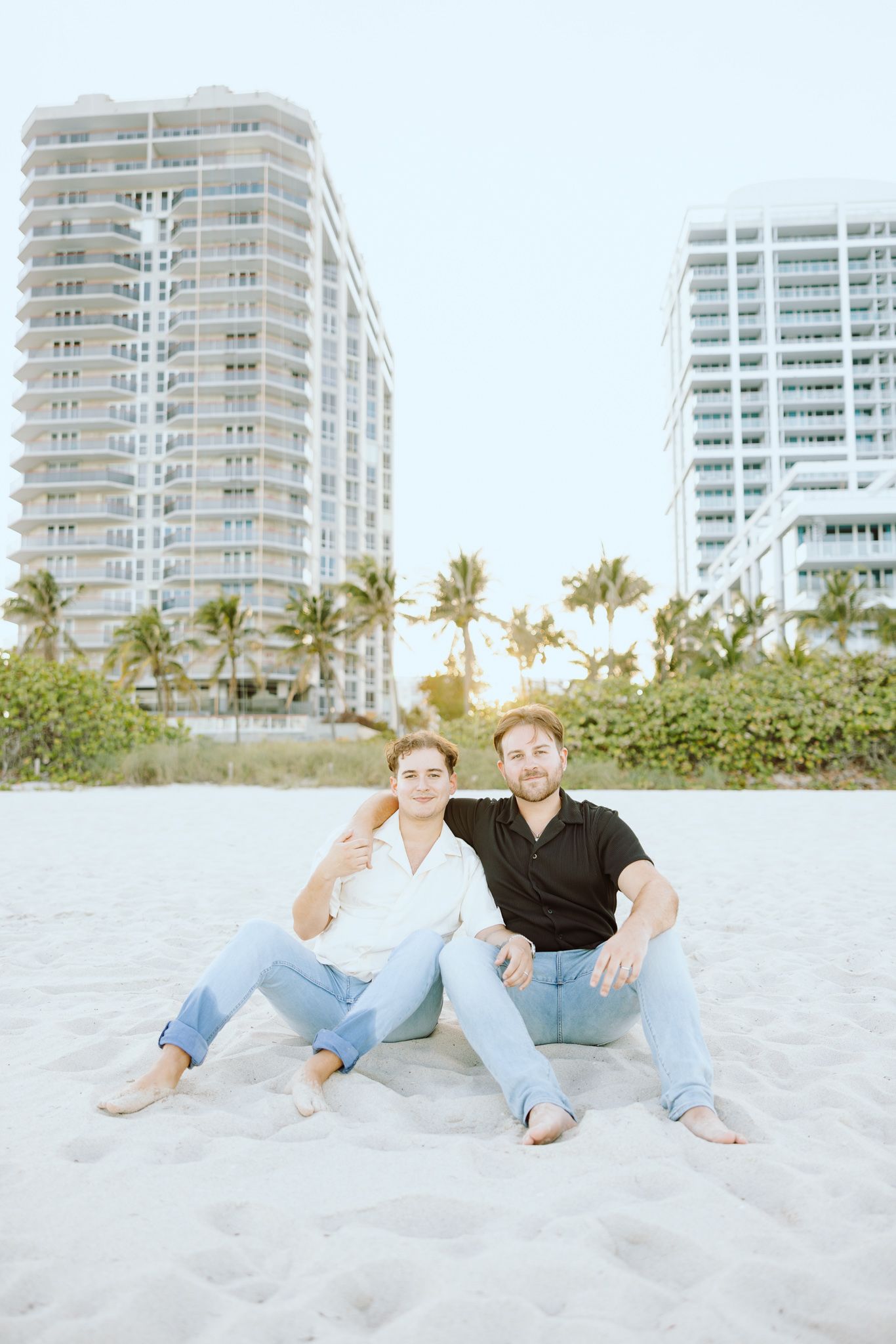 LGBTQ+ standing sitting on North Miami Beach in Florida