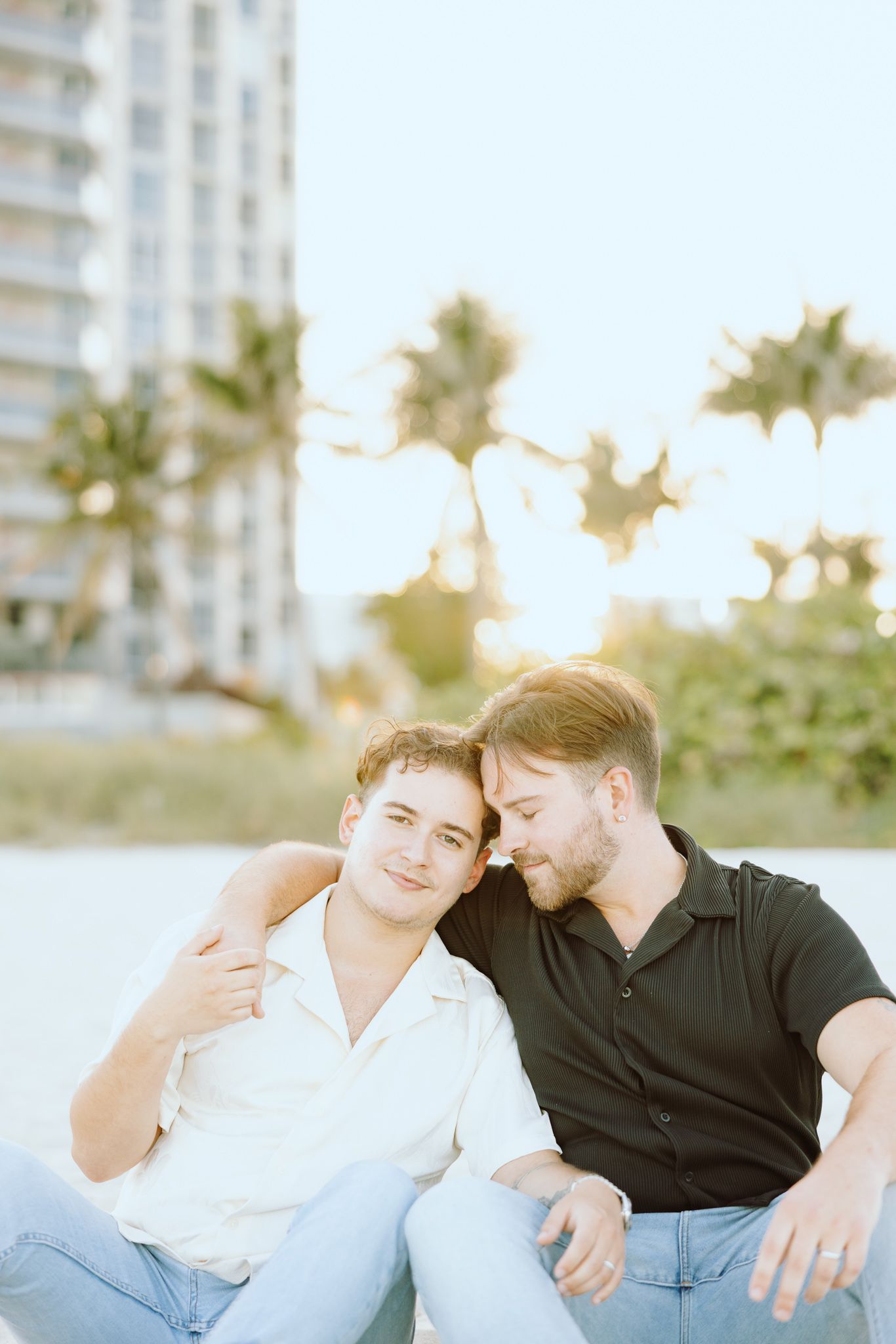LGBTQ+ standing sitting on North Miami Beach in Florida