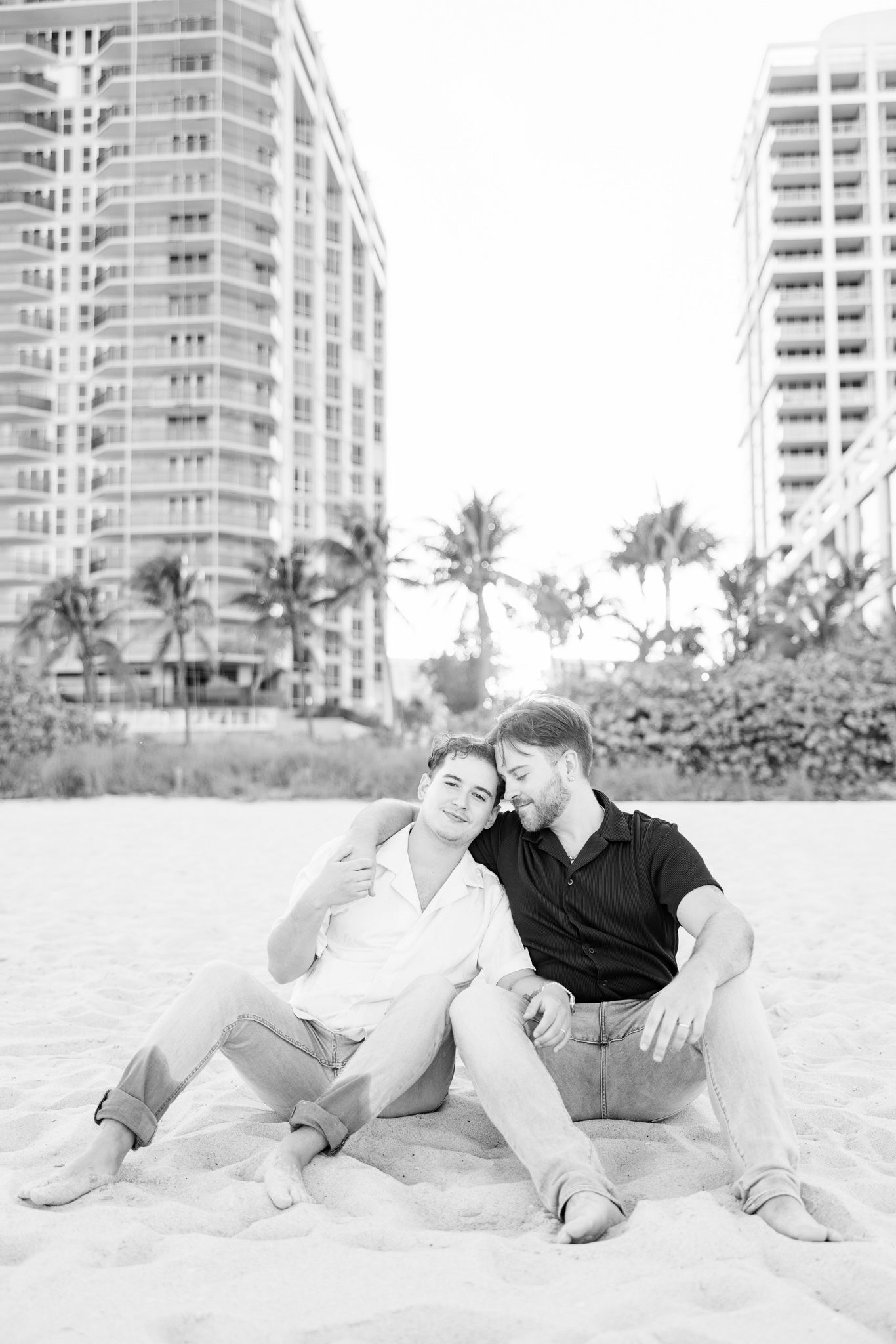 LGBTQ+ standing sitting on North Miami Beach in Florida