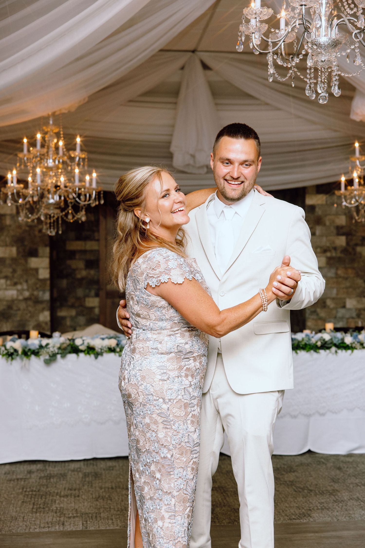 Mother son dance at Lapeer Country Club wedding in Michigan