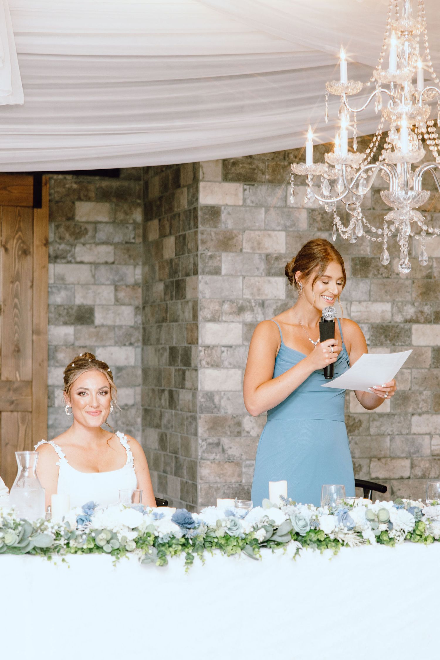 Maid of honor speech at Lapeer Country Club wedding in Michigan