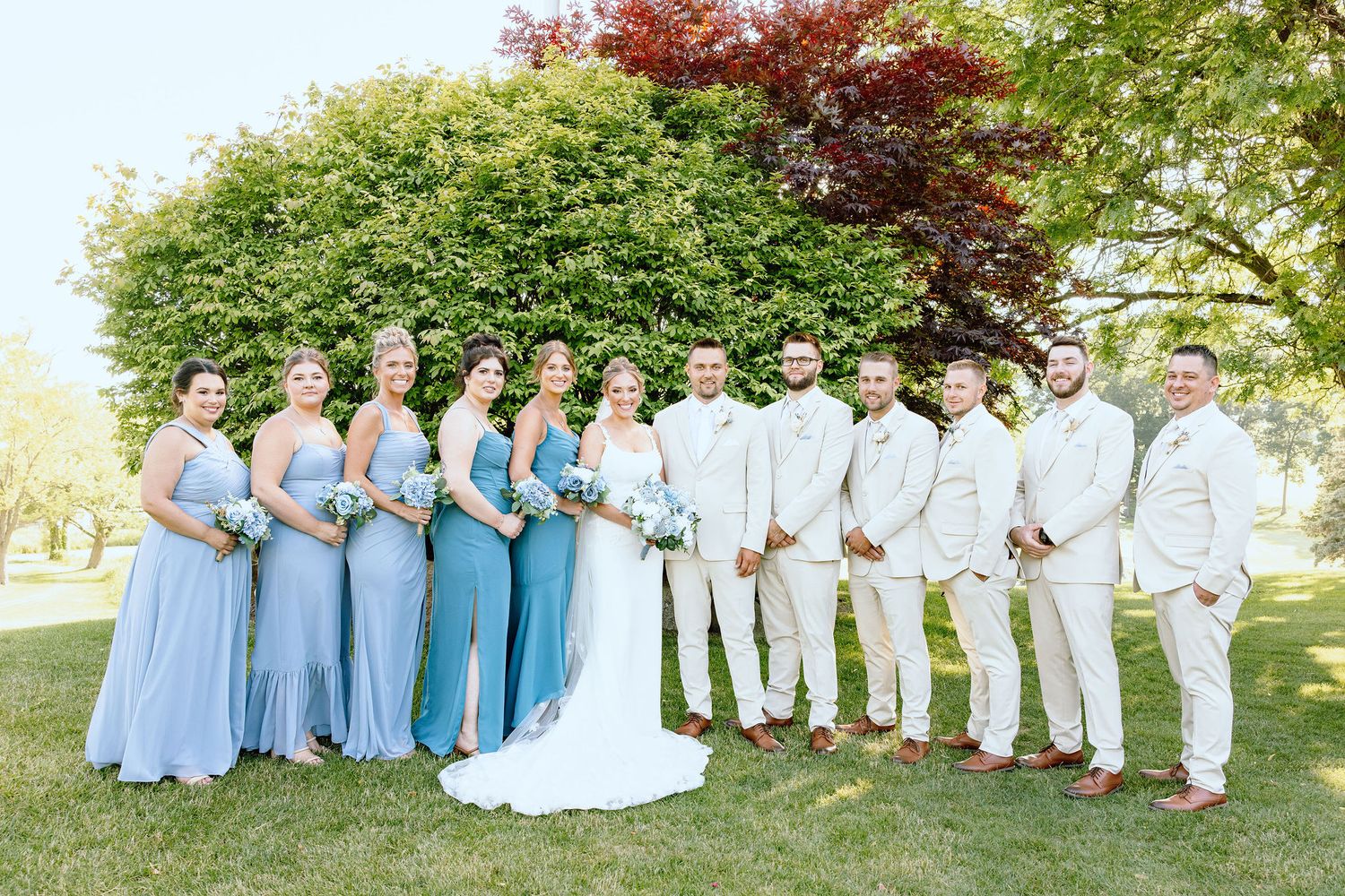 Wedding party formal photo at Lapeer Country Club wedding in Michigan