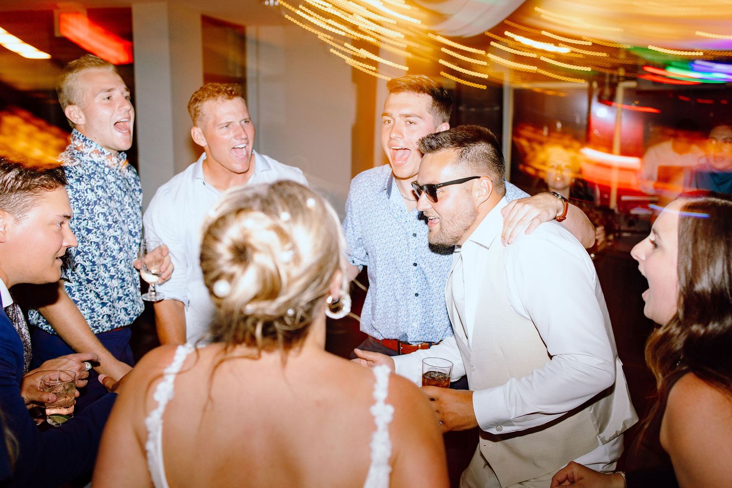 Married couple dancing during reception at Lapeer Country Club wedding in Michigan