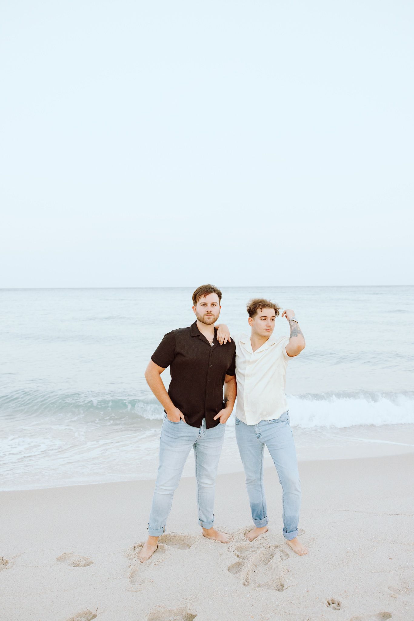 Gay couple embracing at North Miami Beach in Florida