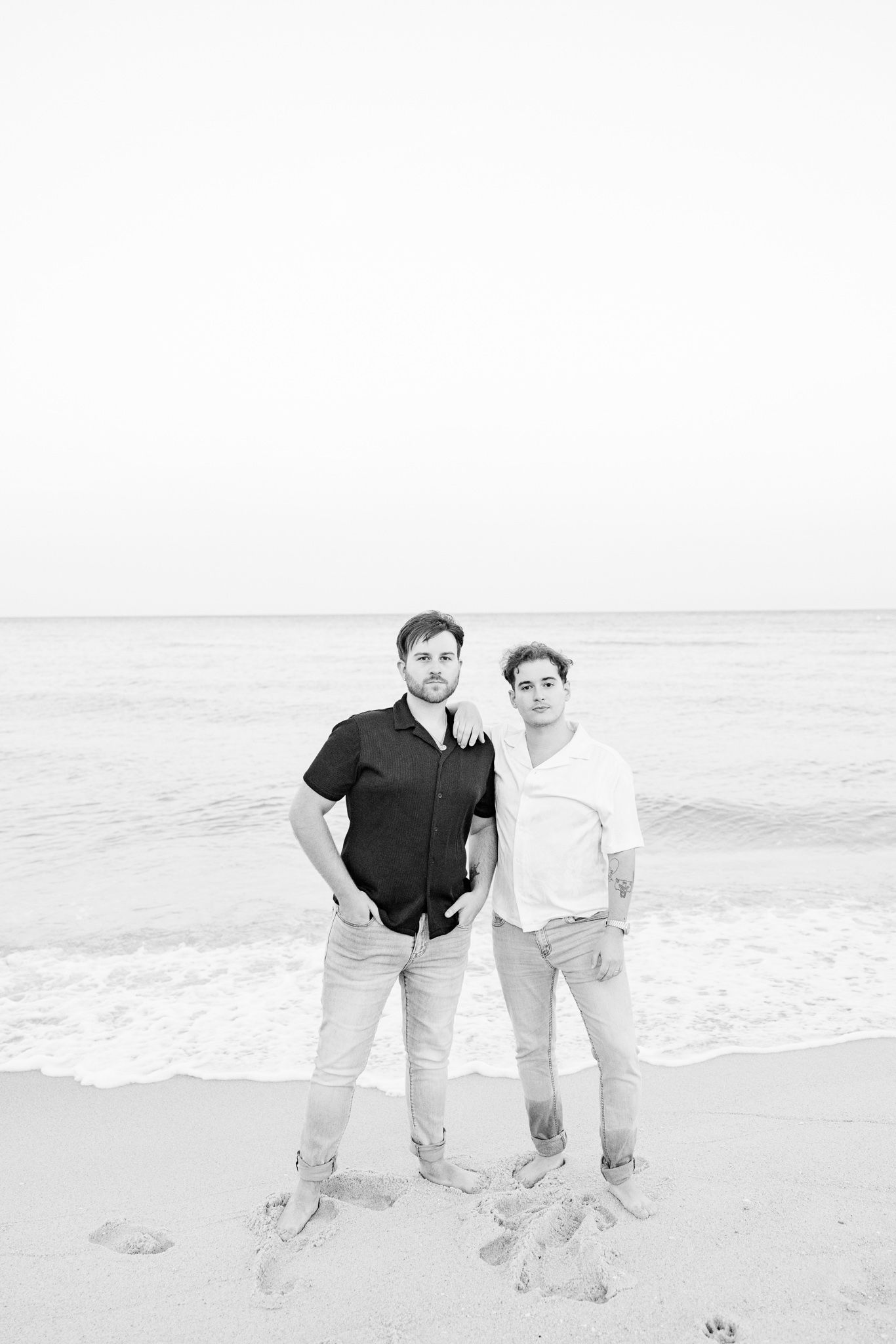 Gay couple embracing at North Miami Beach in Florida