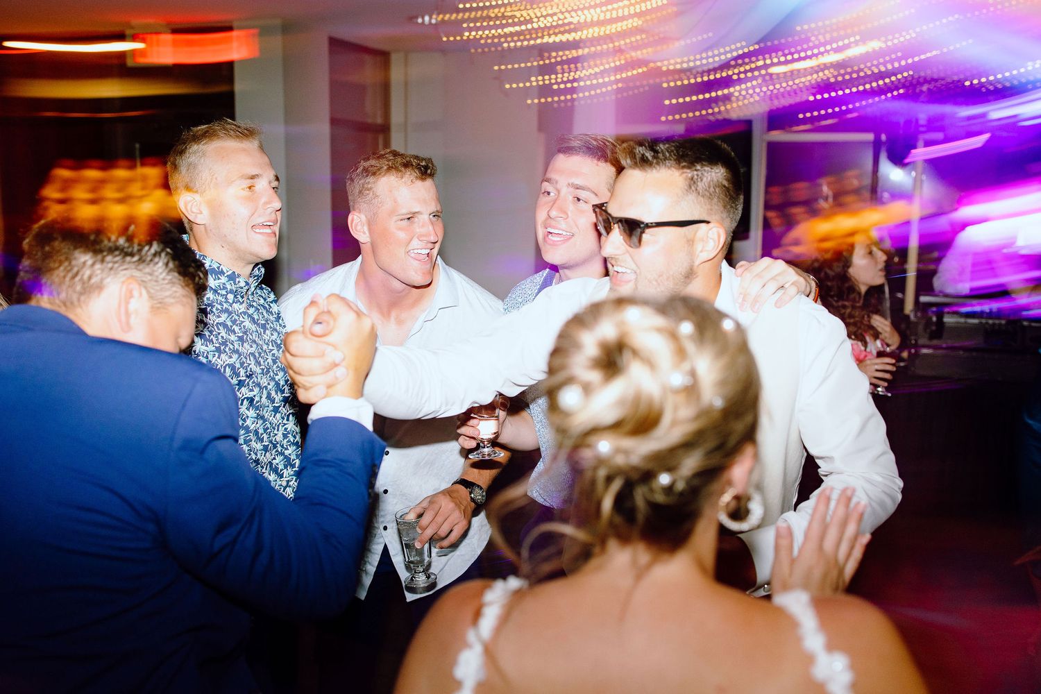 Married couple dancing during reception at Lapeer Country Club wedding in Michigan